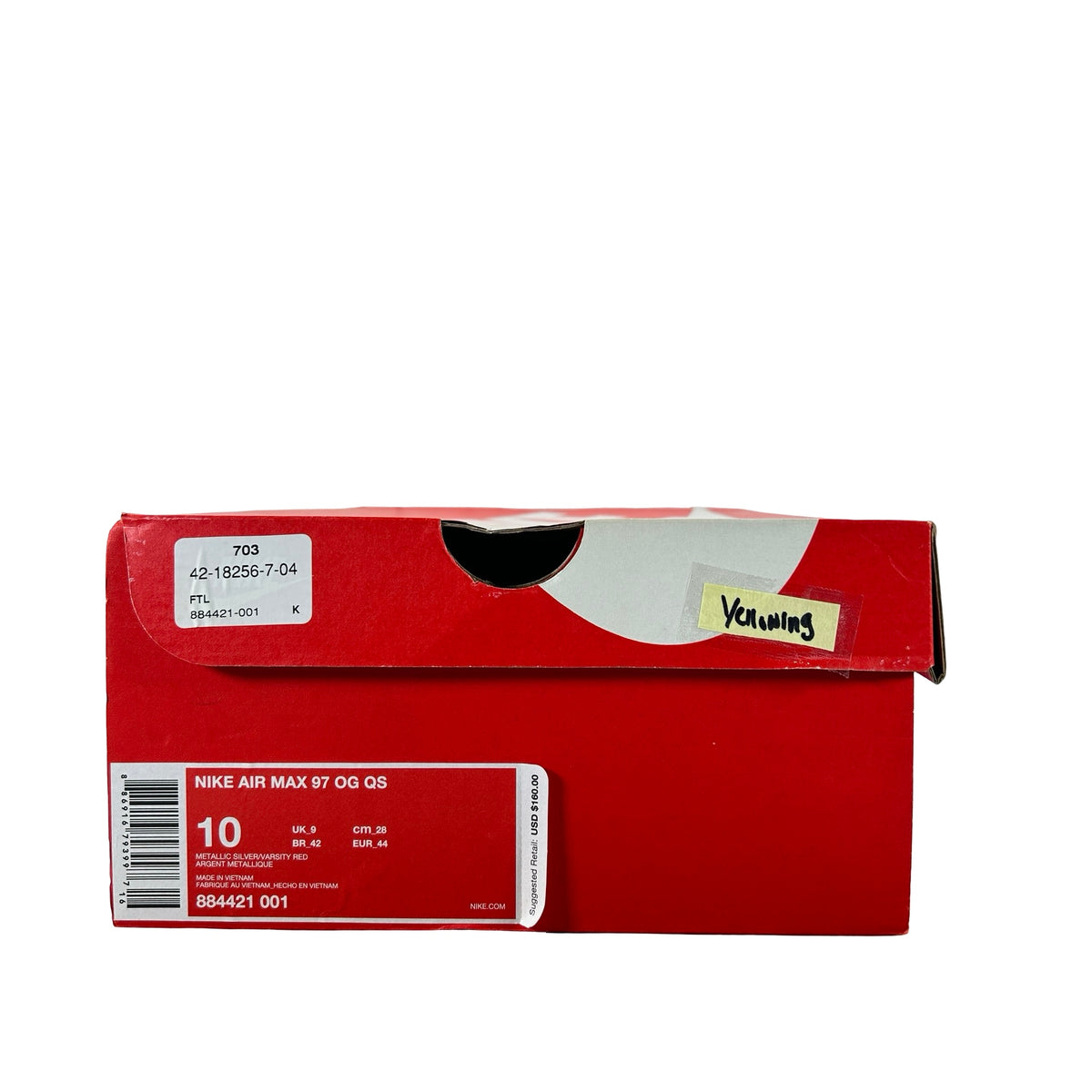 884421 001 Nike Air Max 97 Silver Bullet (2016/2017) - 10 M (Yellowing)