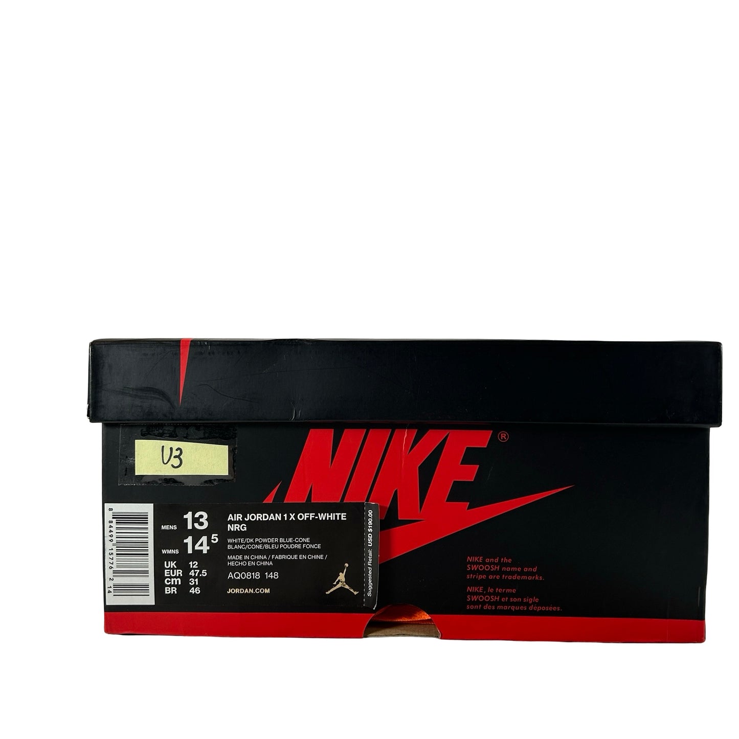 AQ0818 148 Jordan 1 Retro Alto Blanco roto UNC