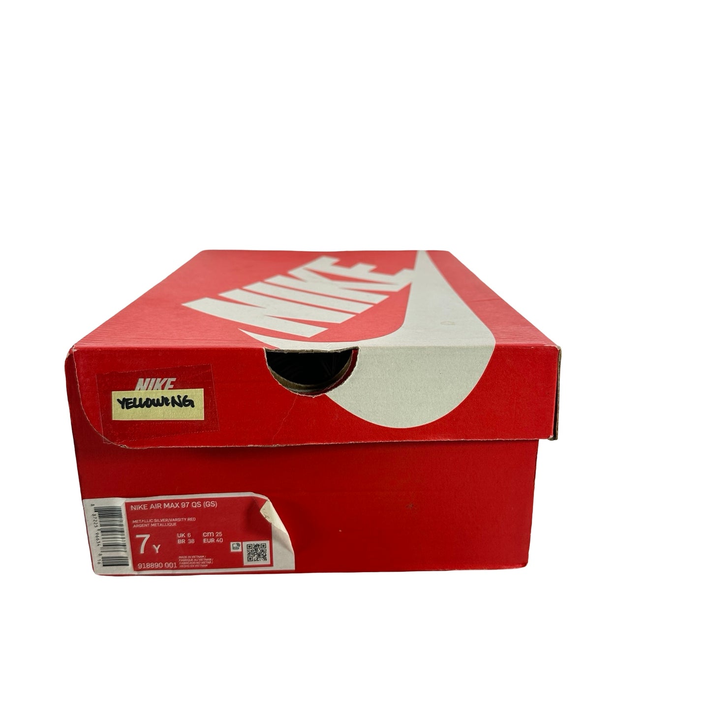918890 001 Nike Air Max 97 Silver Bullet (2016/2017/2022) (GS) - 7 Y (Yellowing)
