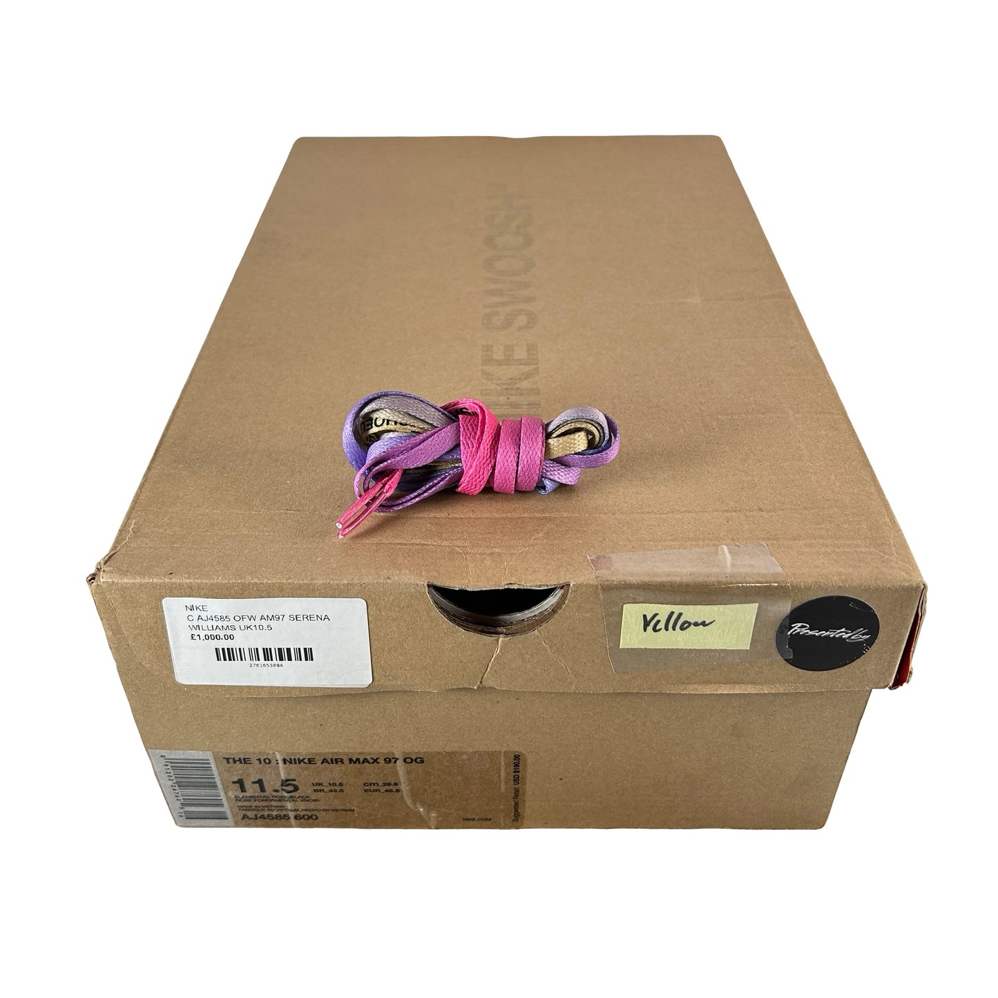 AJ4585 600 Nike Air Max 97 Off-White Elemental Rose Serena Queen - 11.5 M (Yellowing)