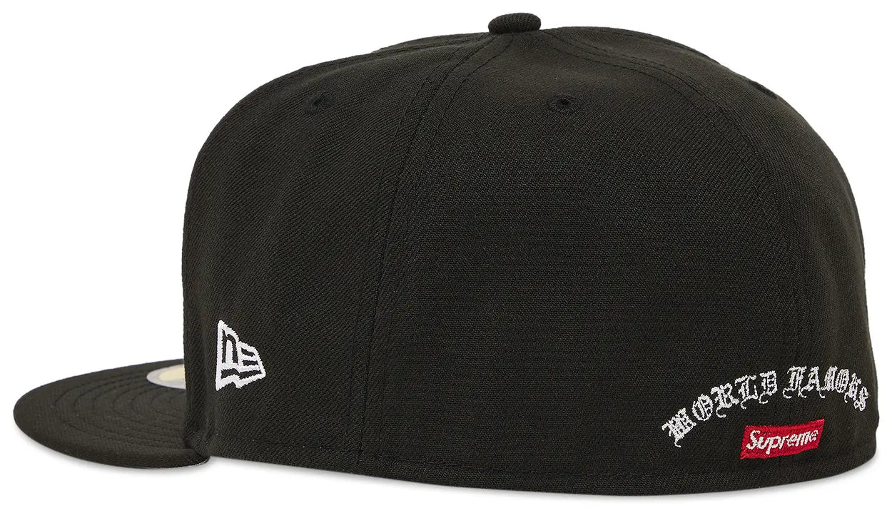 Supreme Gold Cross S Logo New Era Fitted Hat Black