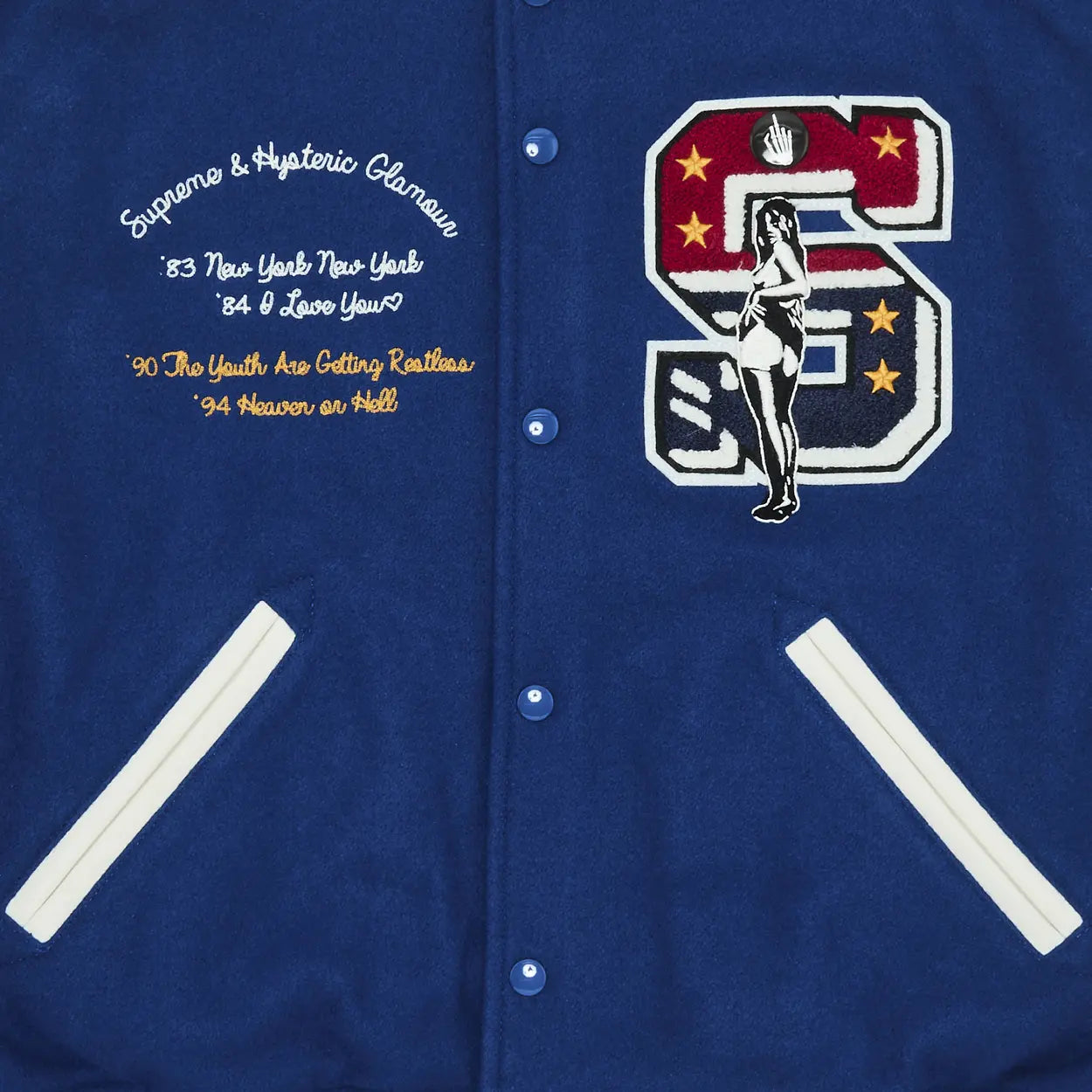 Supreme Hysteric Glamour Varsity Jacket Blue