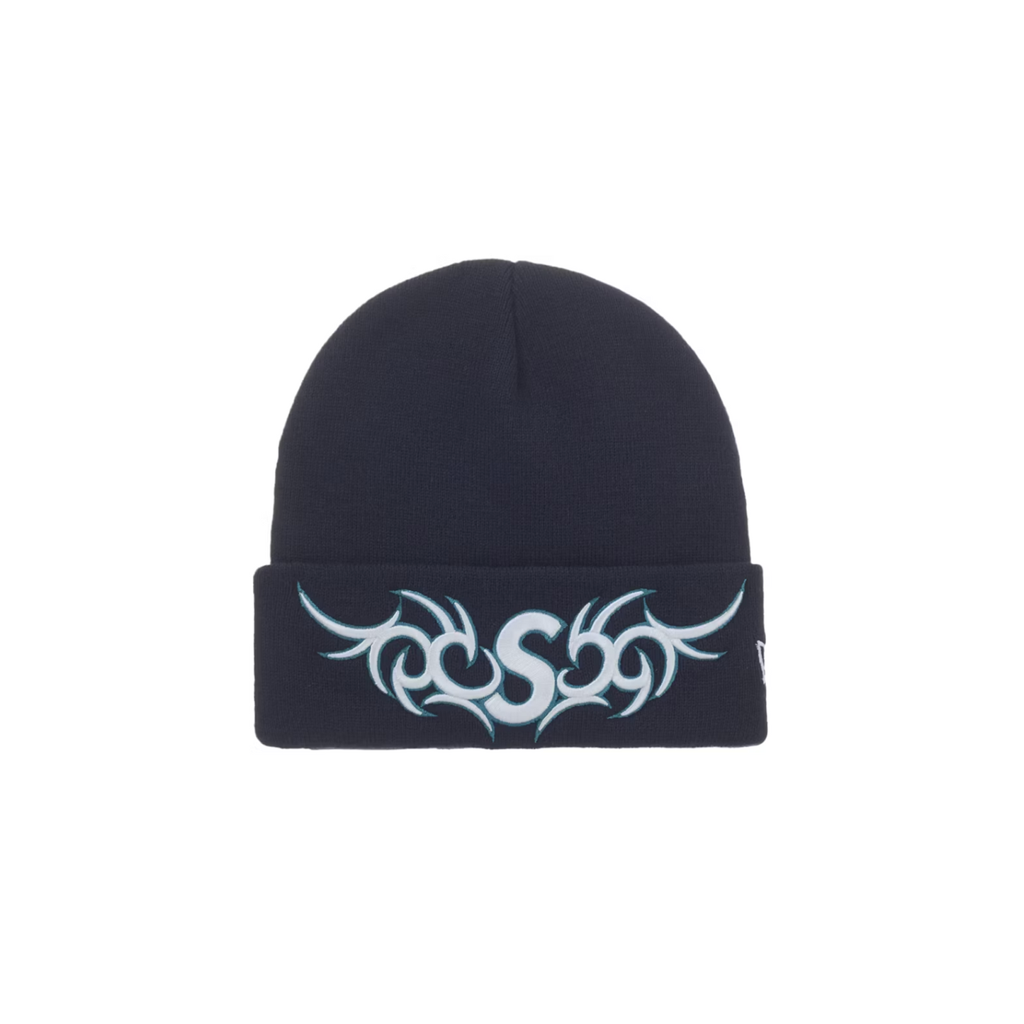 Supreme New Era Tribal S Logo Beanie Navy