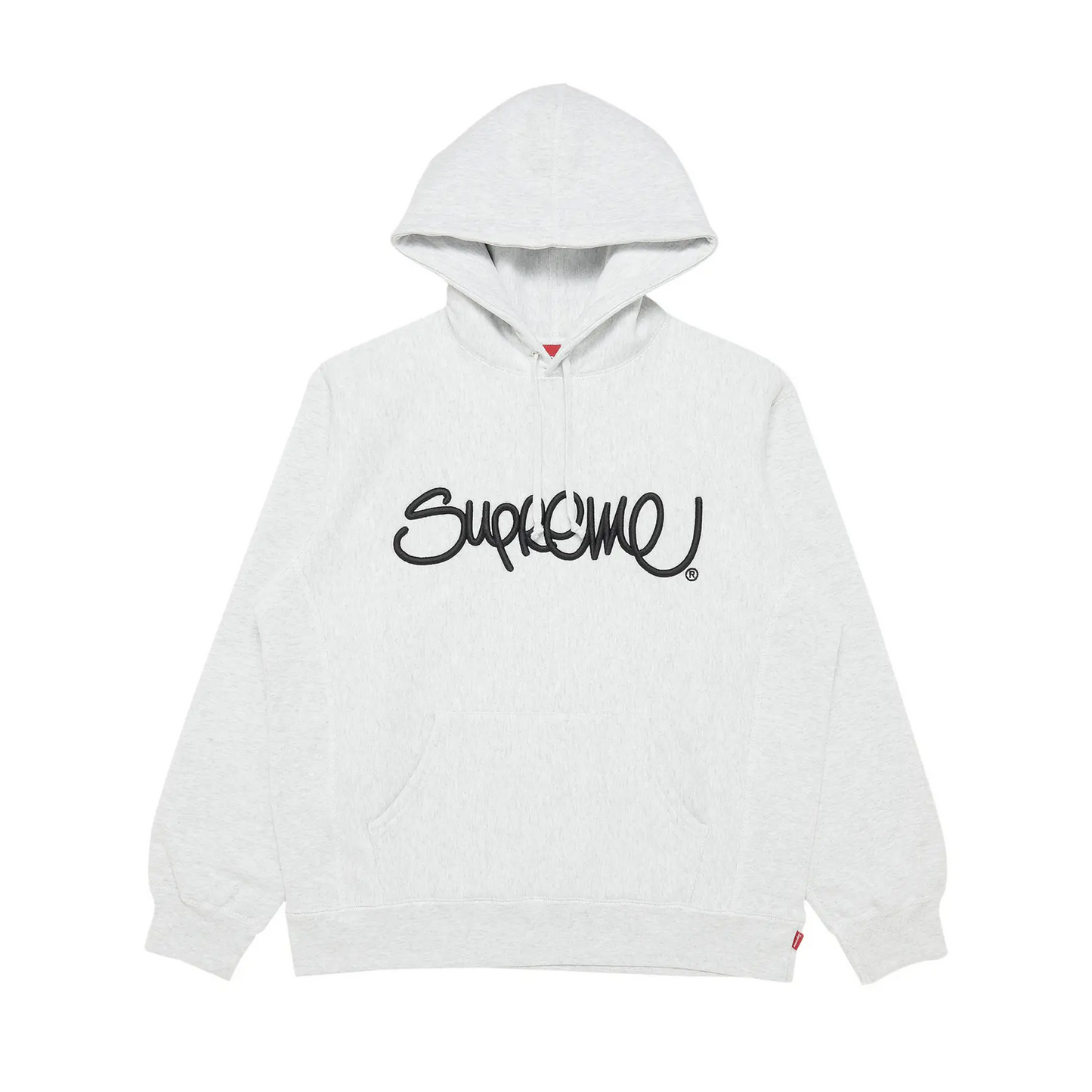 Supreme Raised Handstyle Hooded Sweatshirt Ash Grey