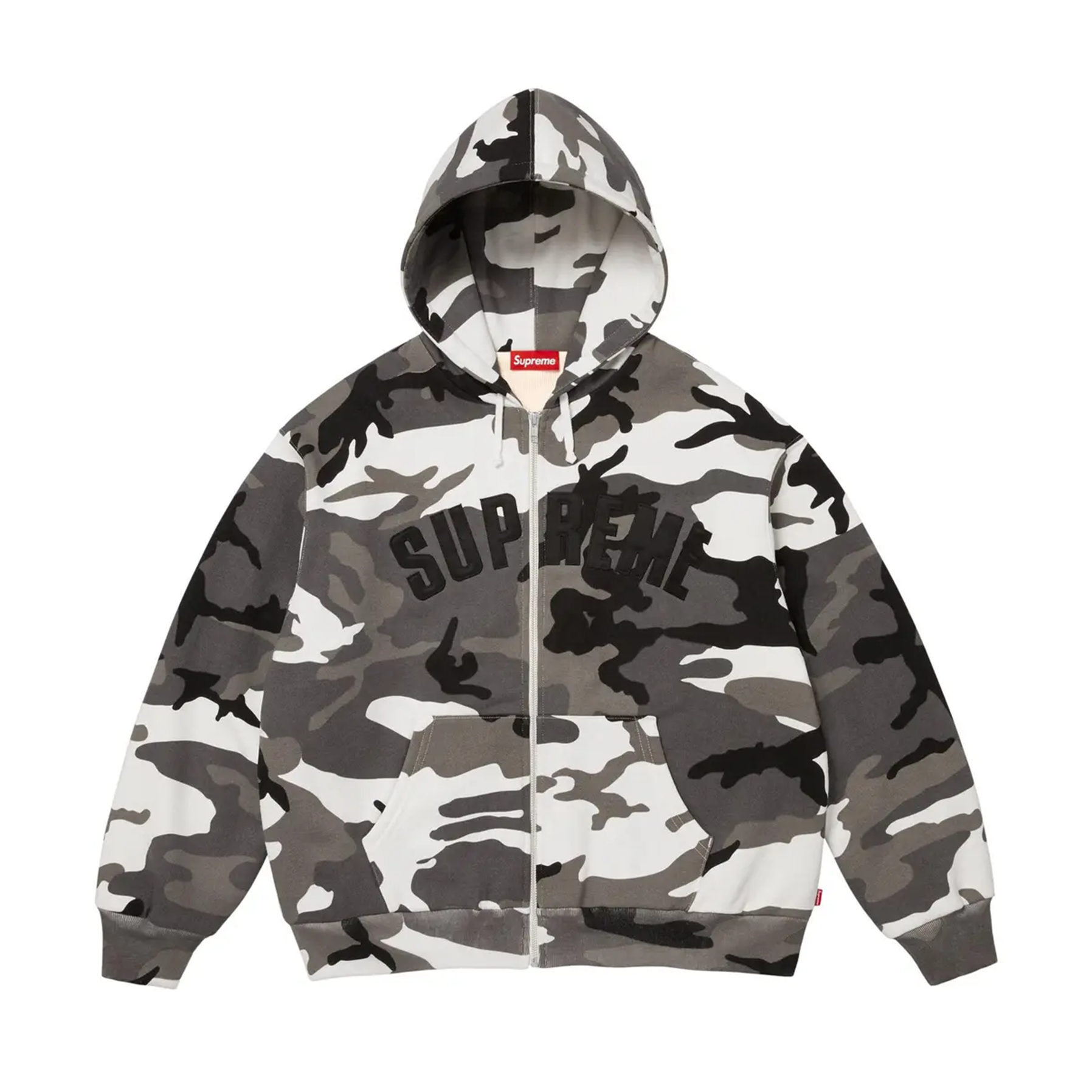 Supreme Arc Thermal Lined Zip Up Hooded Sweatshirt Snow Camo