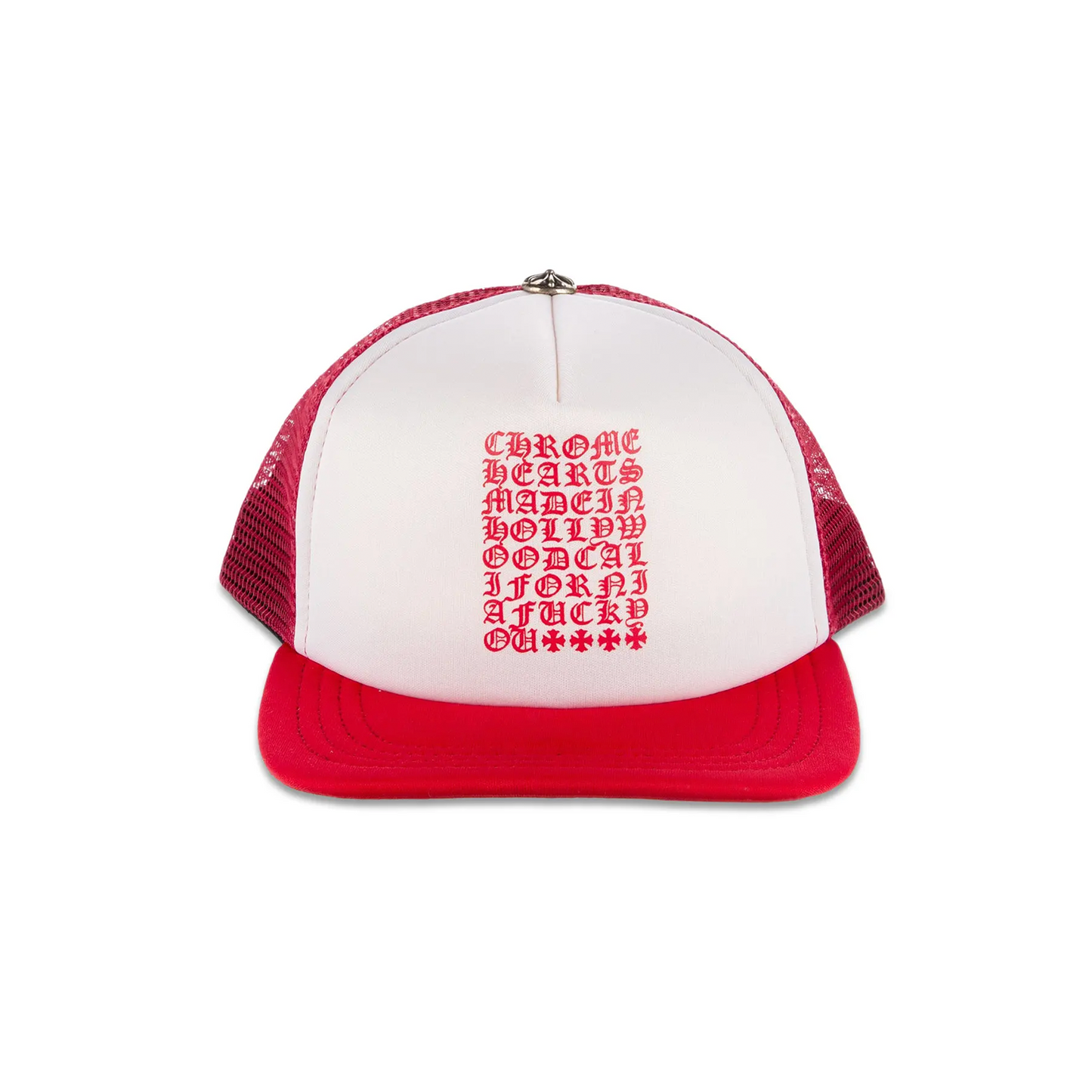 Chrome Hearts Eyechart Trucker Hat Red/White/Red
