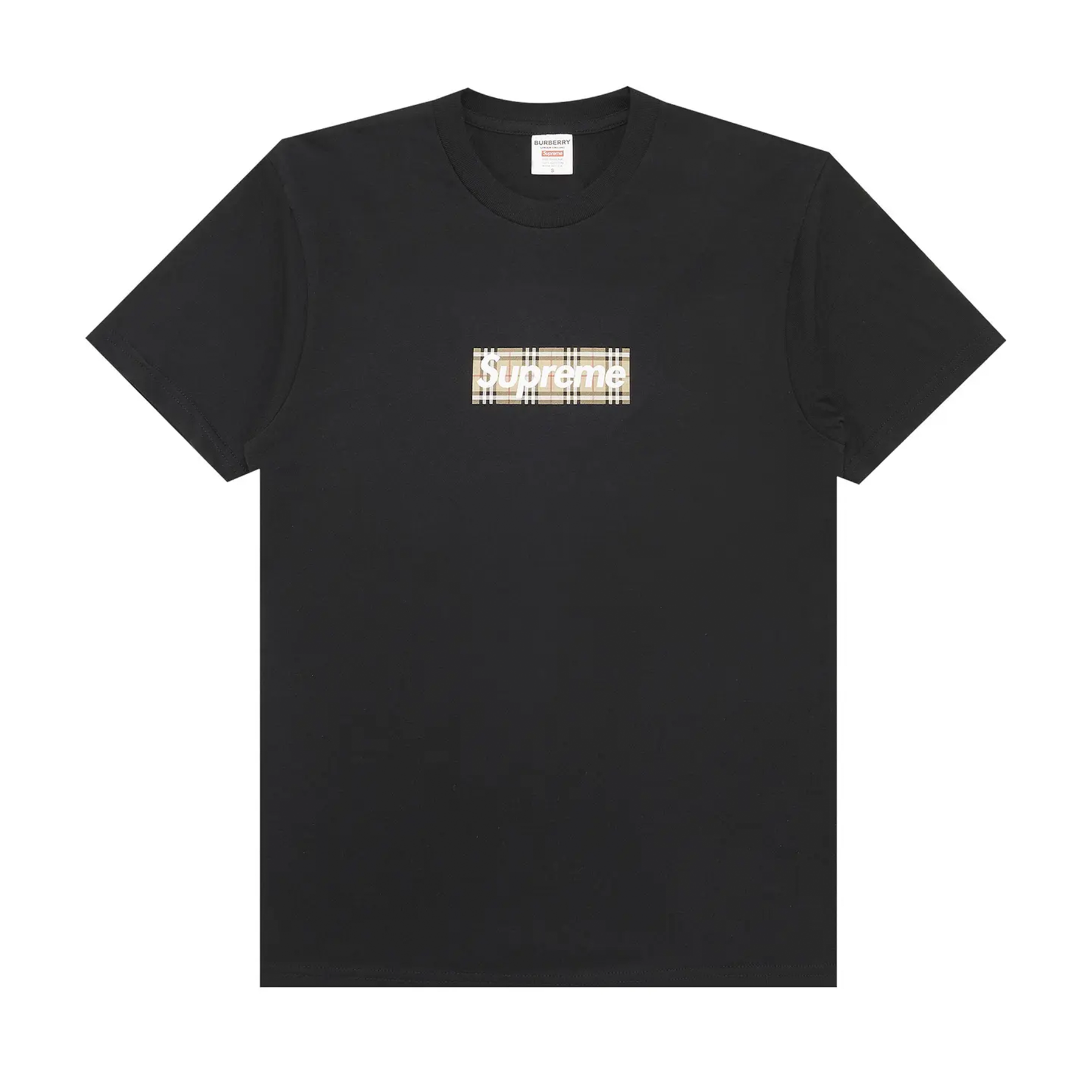 Supreme Burberry Box Logo Tee Black [USED] - M (Used2) – DISTRICT 