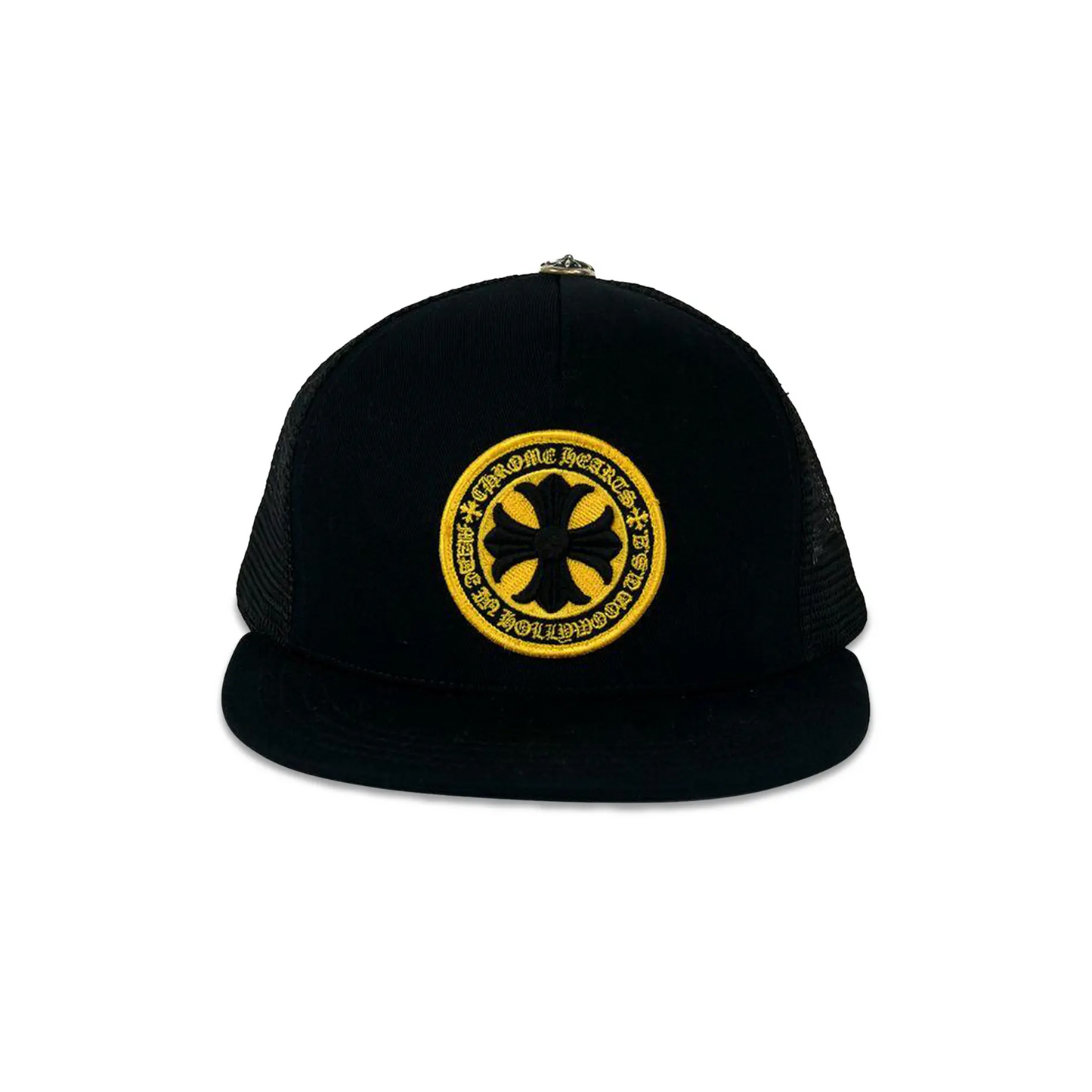 Chrome Hearts Plus Cross Seal Stamp Black Trucker Hat