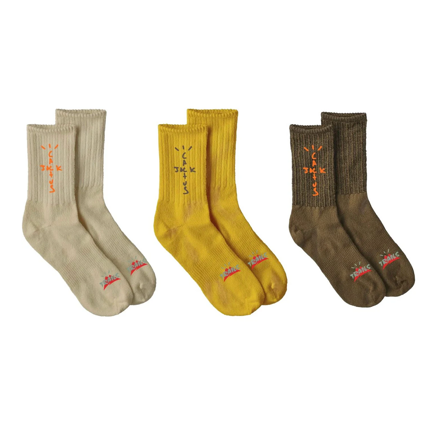 Travis Scott Cactus Trails Hiking Socks 3-Pack Natural/Gold/Brown