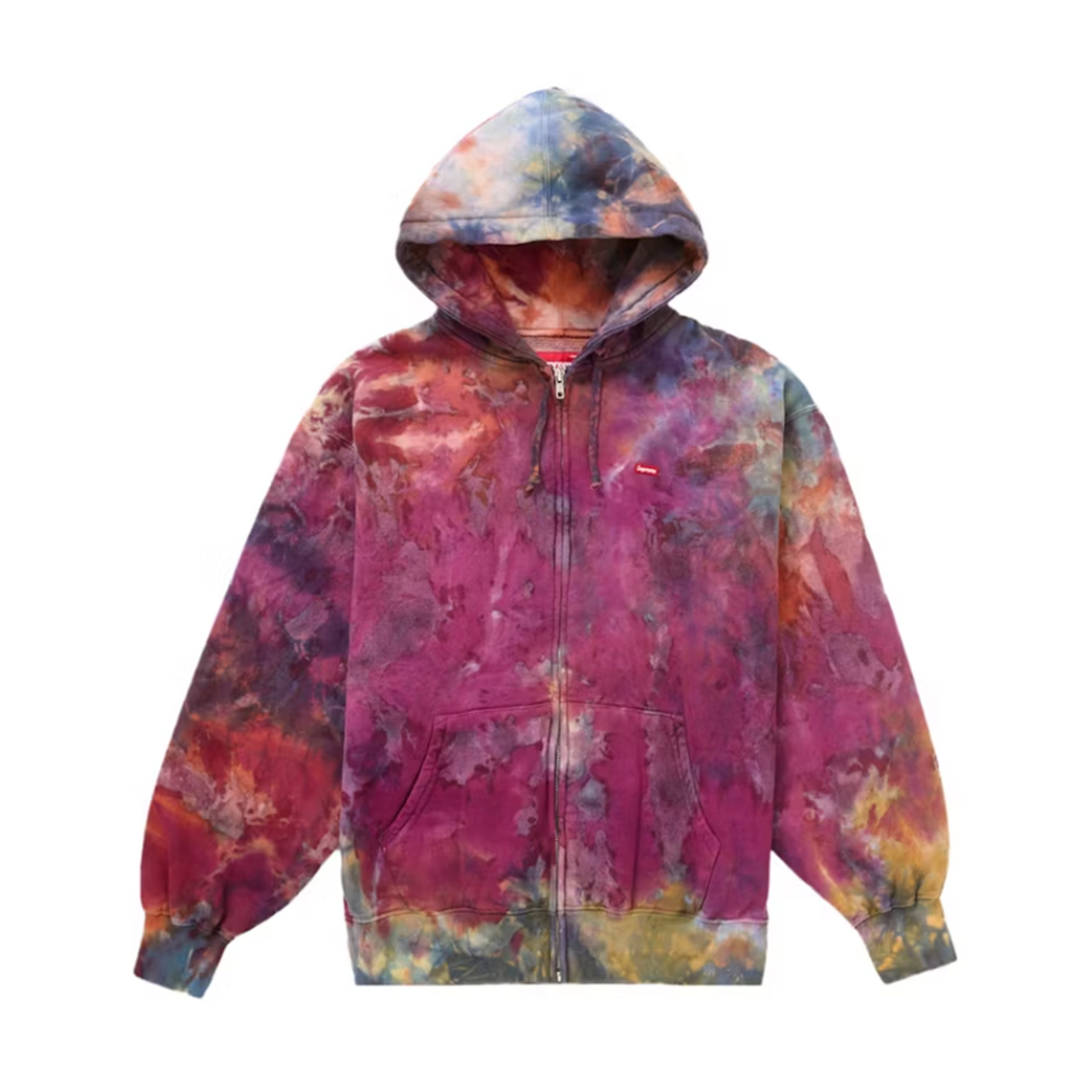 Supreme Overdyed Small Box Zip Up Hooded Sweatshirt Multicolor