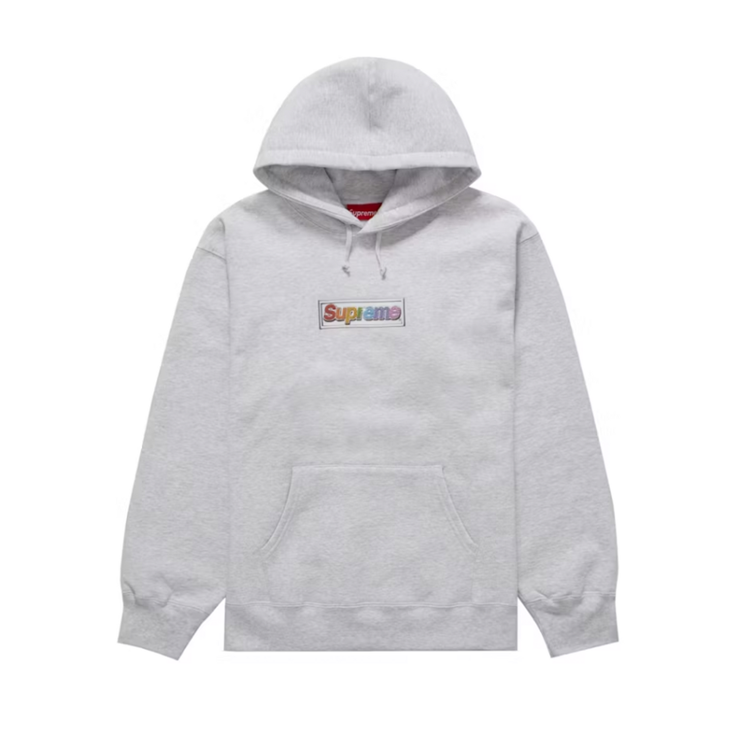 Supreme Bling Box Logo Hooded Sweatshirt Grey
