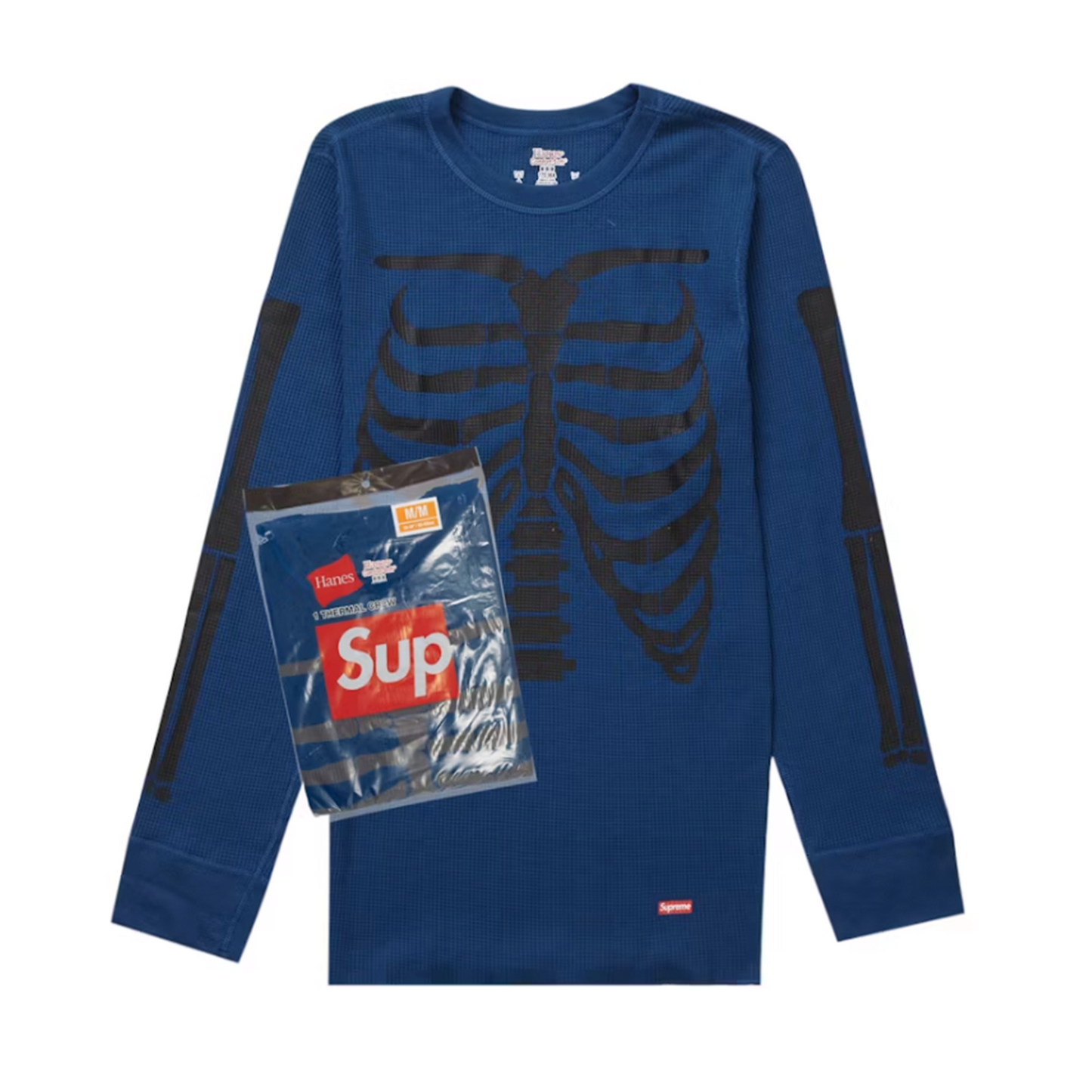 Supreme Hanes Bones Thermal Crew FW23 (1 Pack) Blue