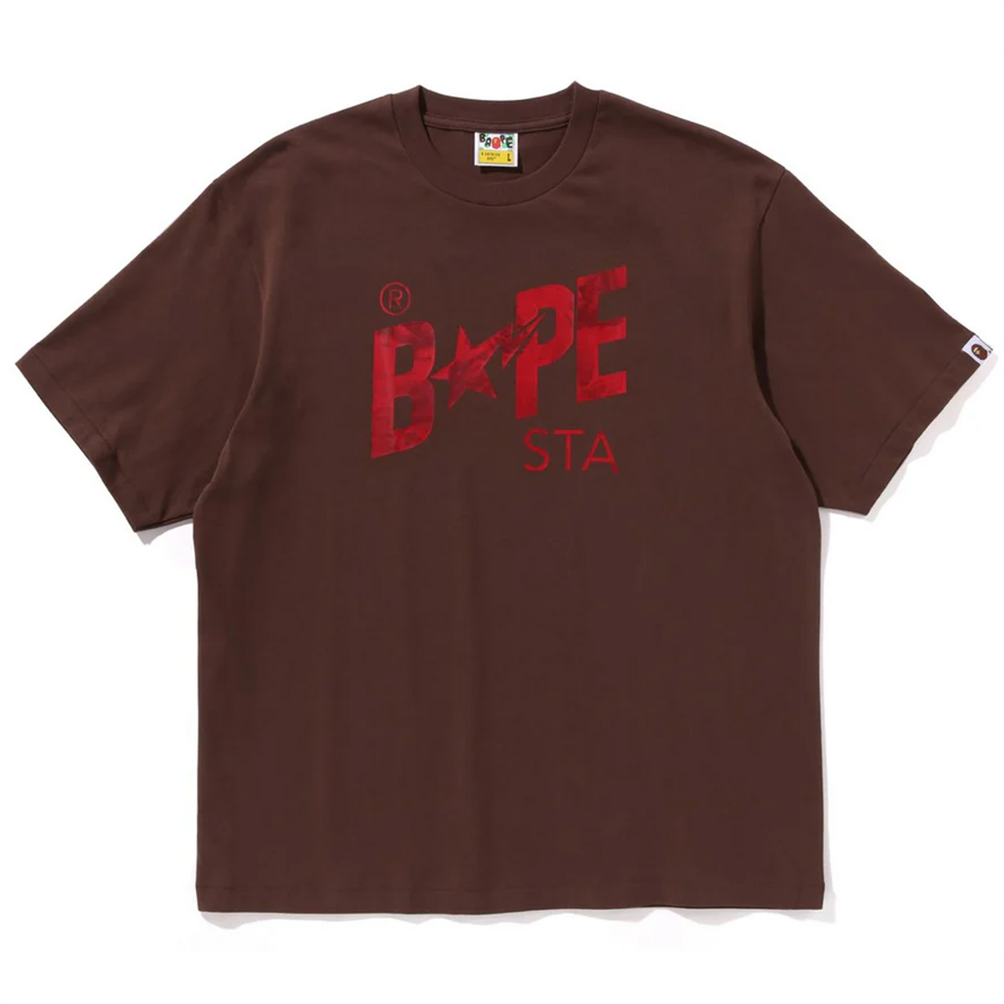 Bape A Bathing Ape Brown Floral Solid Camo Bape Sta Logo T-Shirt