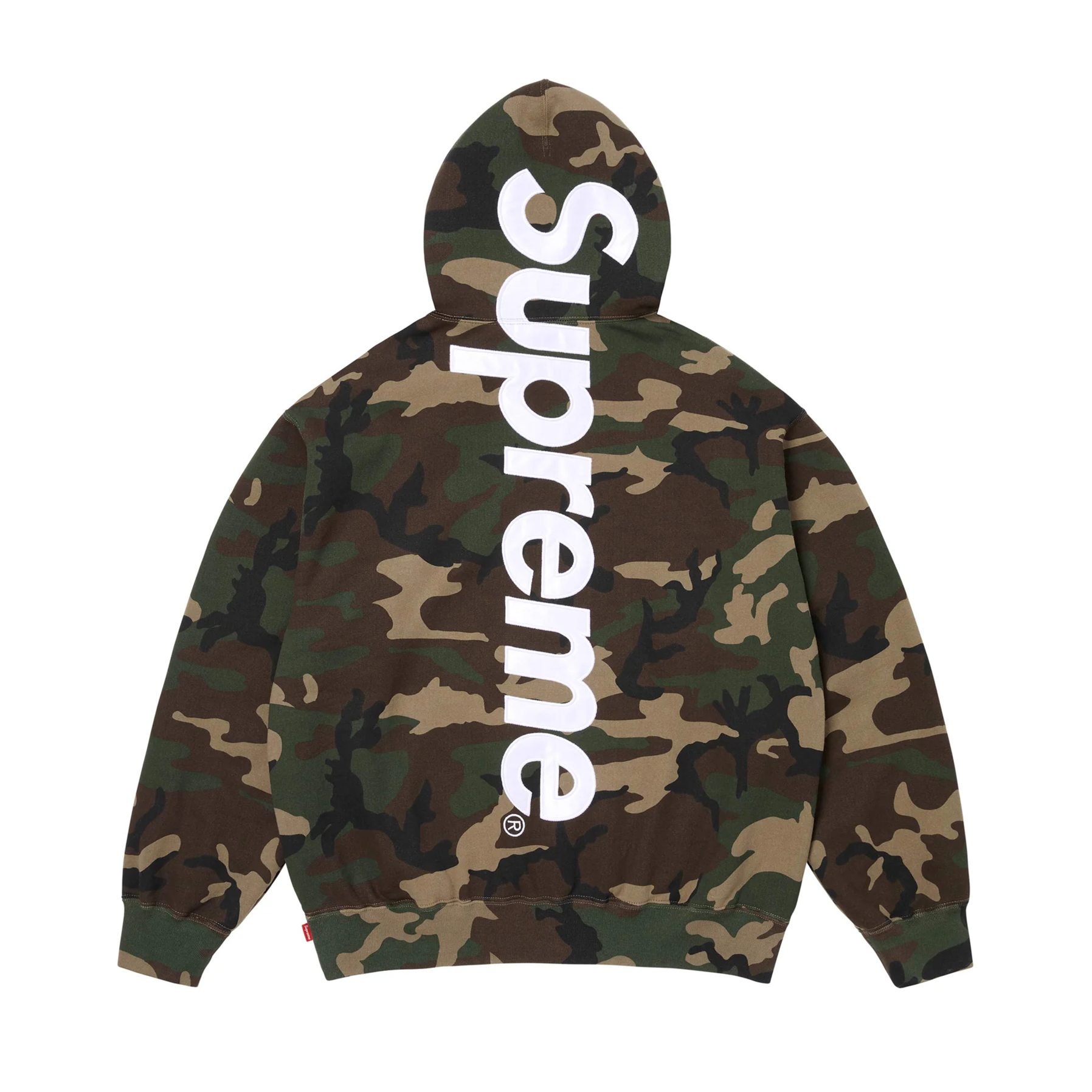 Supreme Satin Applique Hooded Sweatshirt (SS26) Woodland Camo 