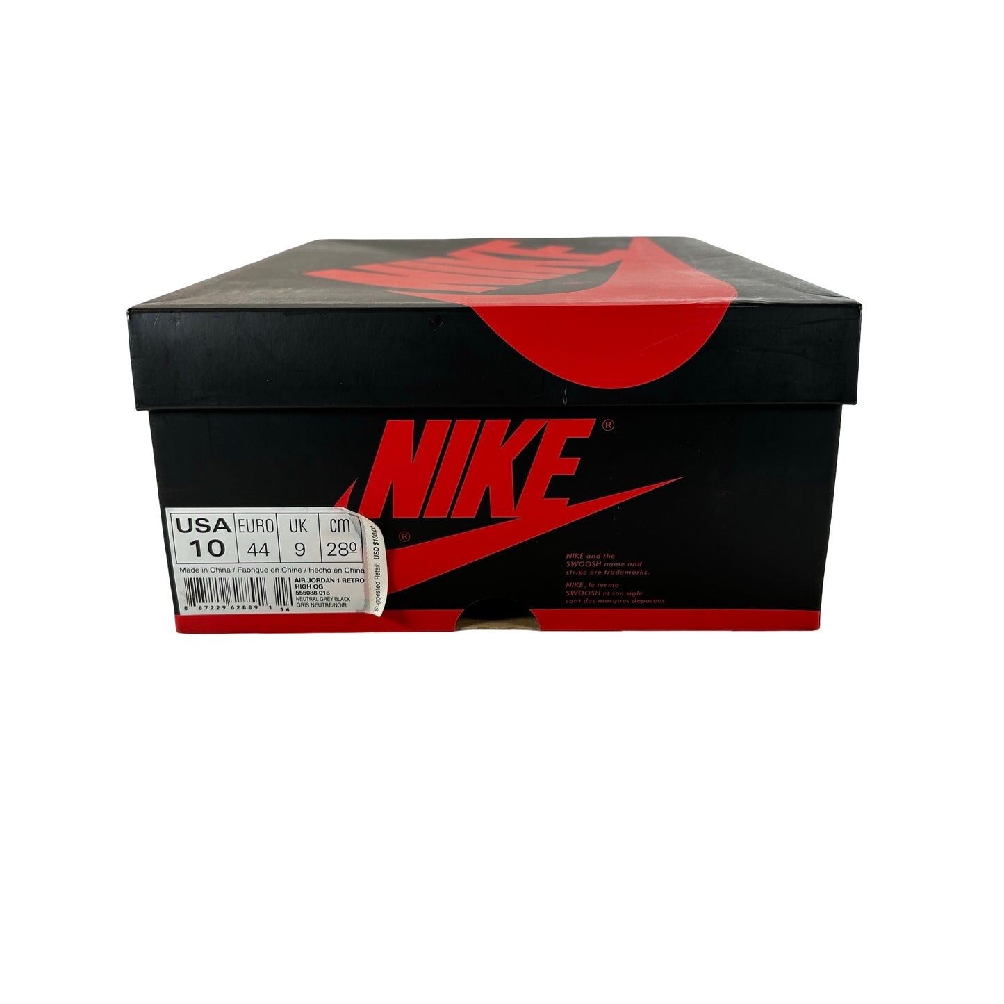 555088 018 Jordan 1 Gris Neutro Hyper Crimson
