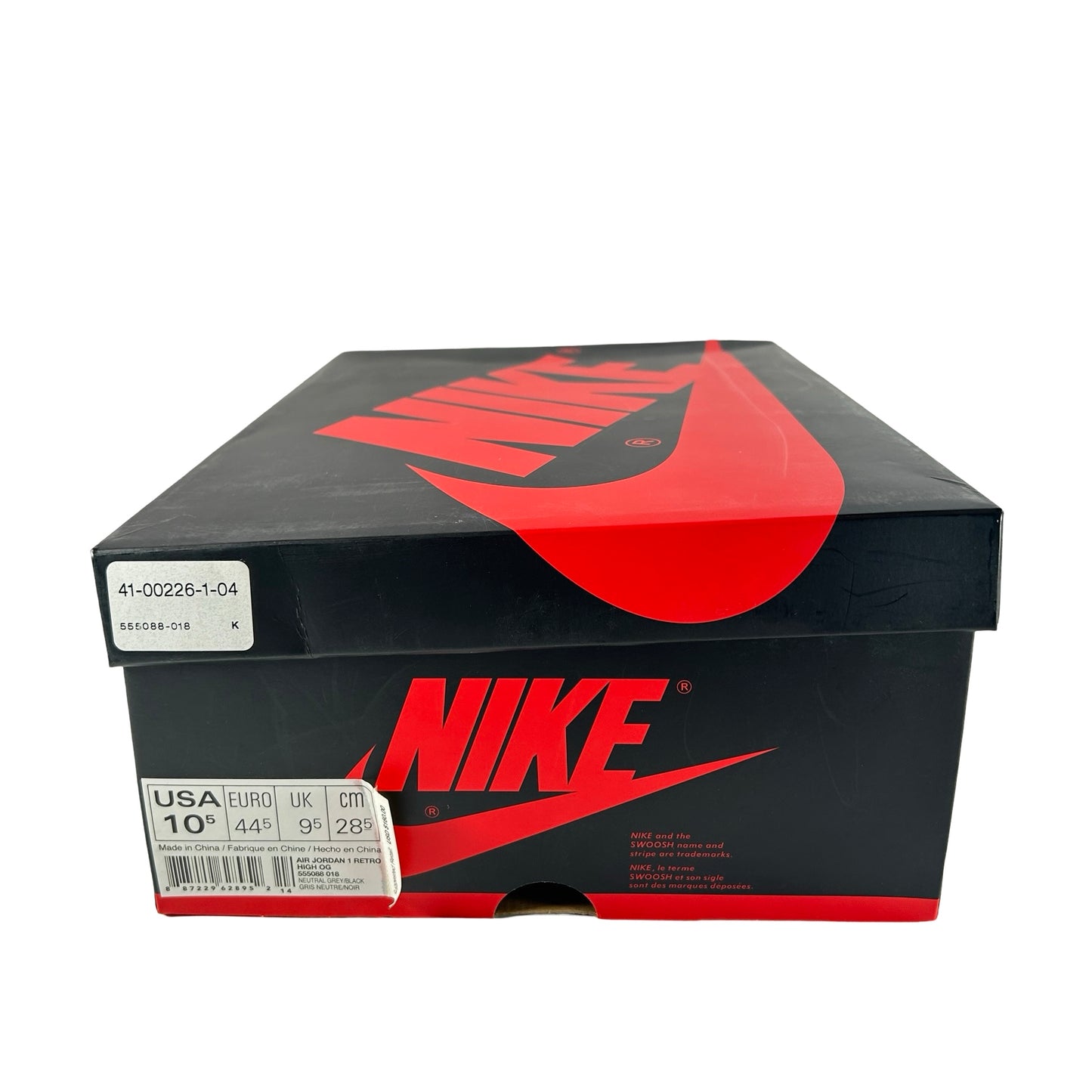 555088 018 Jordan 1 Gris Neutro Hyper Crimson
