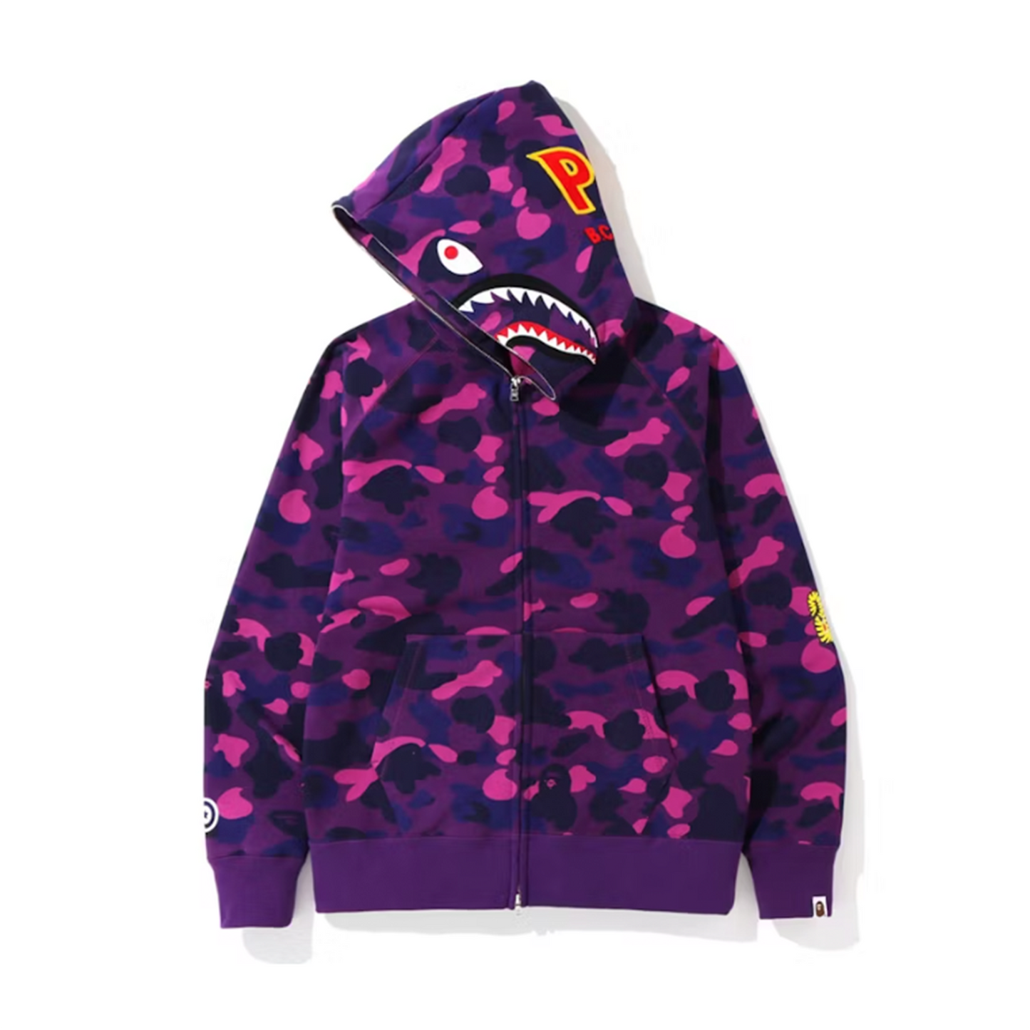 BAPE Color Camo Shark Full Zip Hoodie Purple