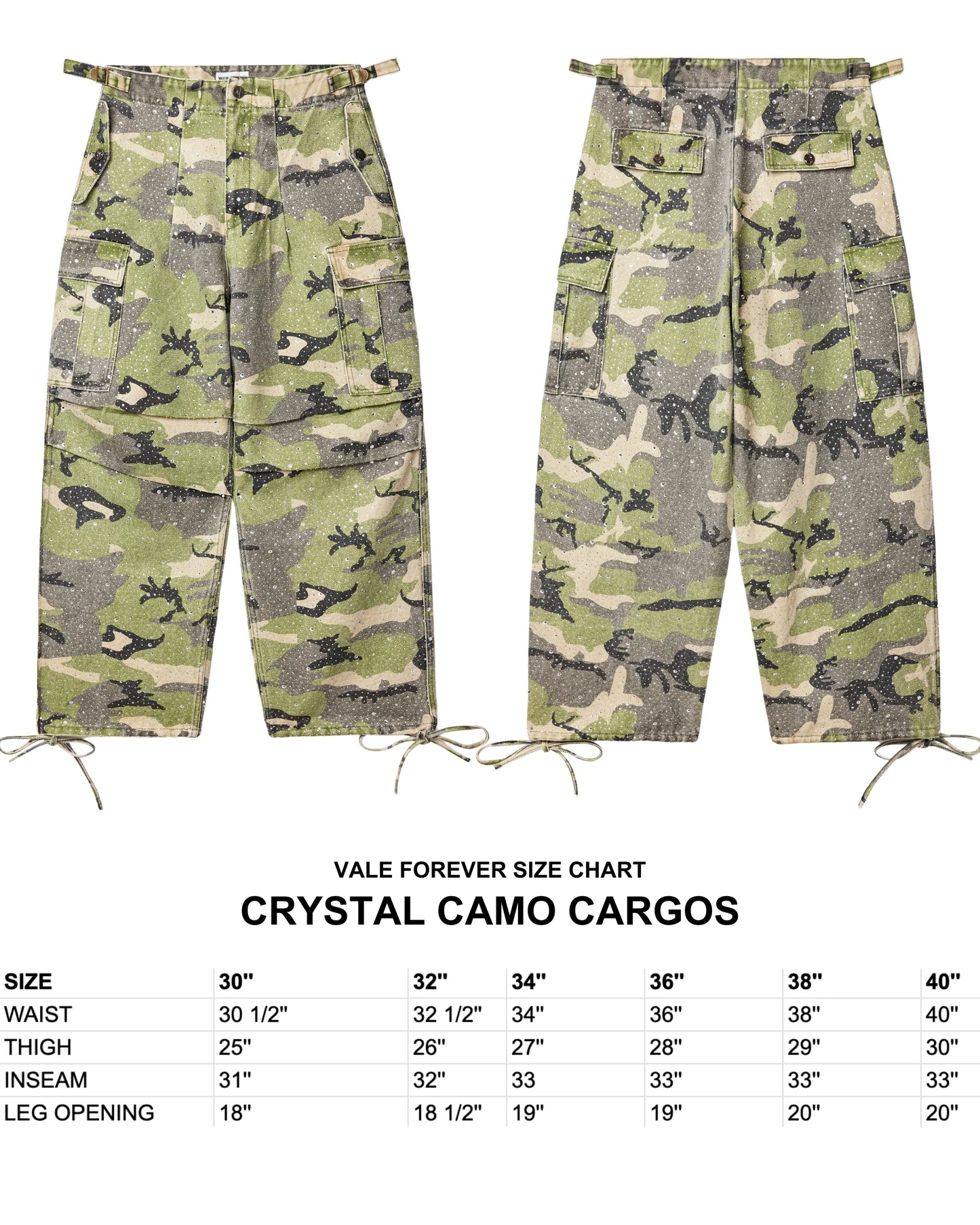 Vale Crystal Camo Cargo Pants