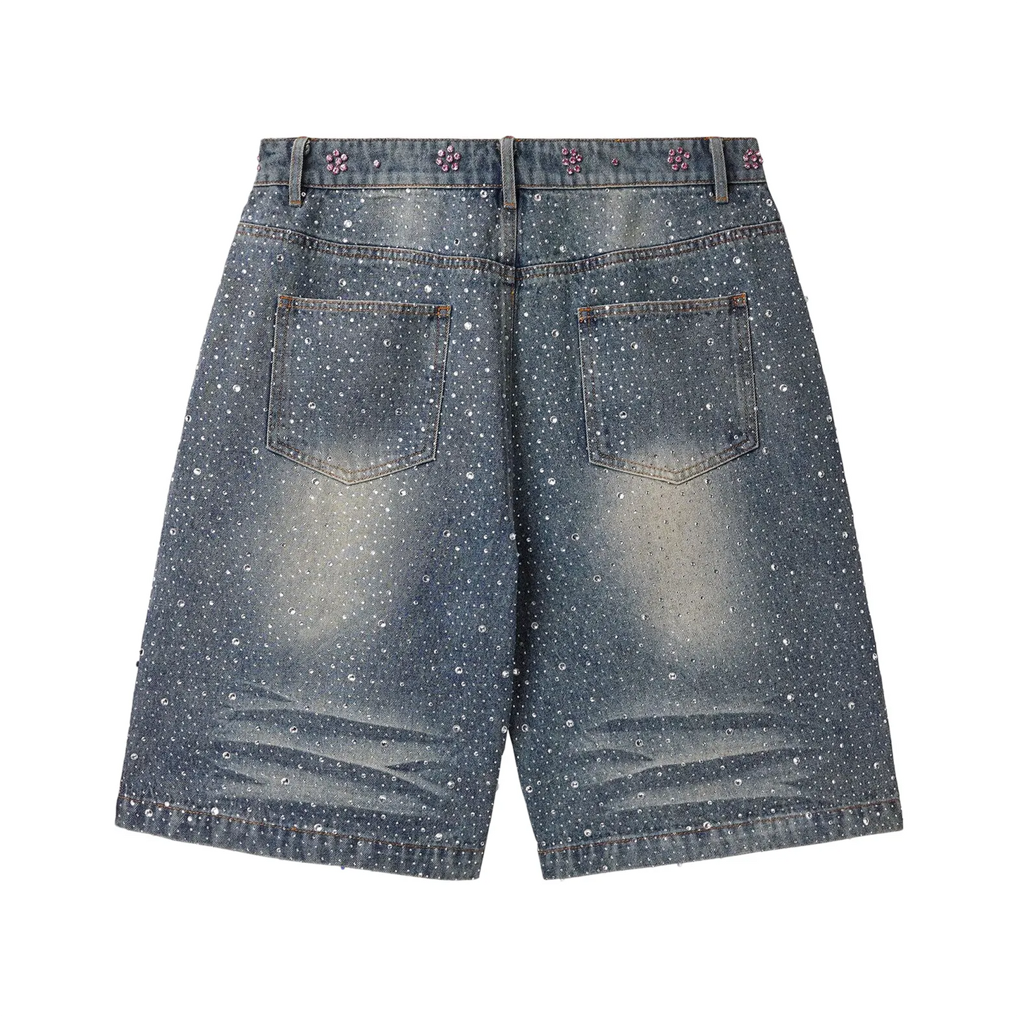 Vale Forever Iced Out Jorts Mid Blue