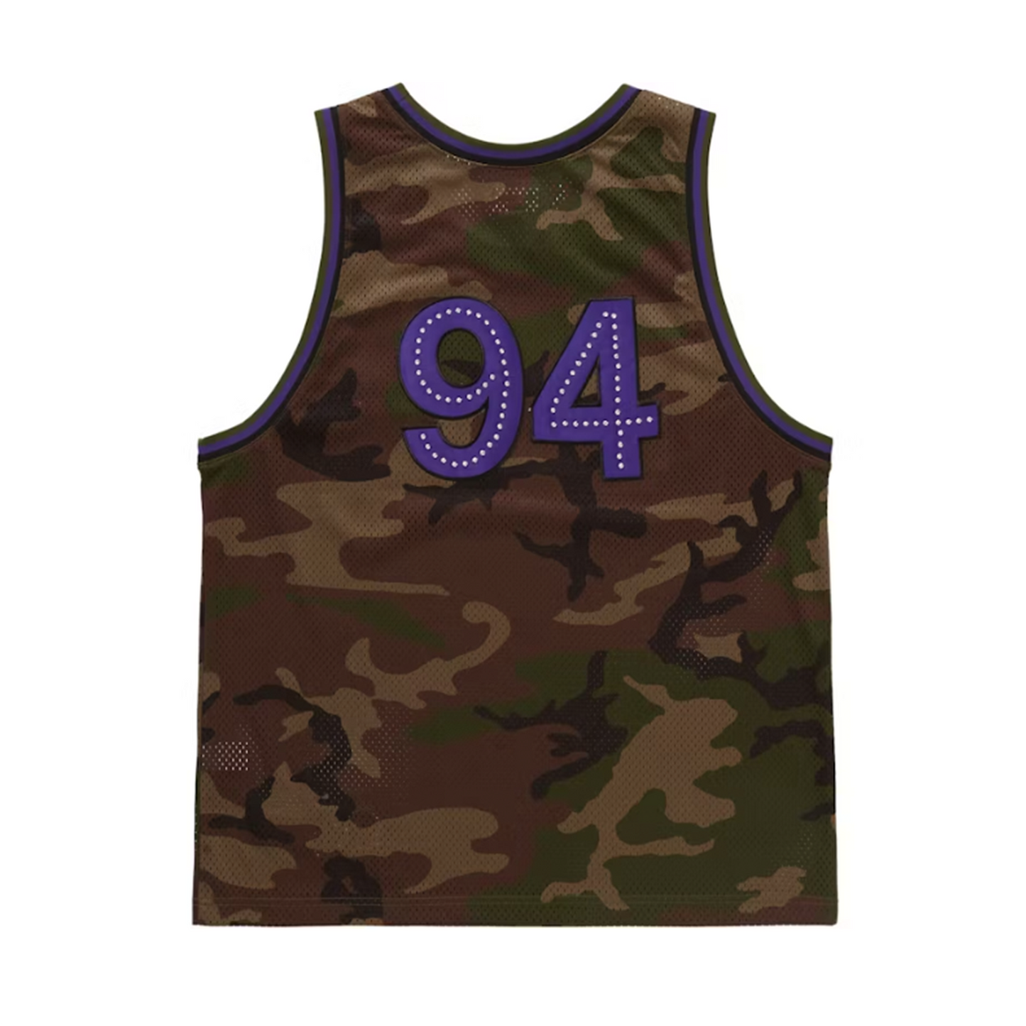 Supreme Rhinestone Basketball Jersey Woodland Camo