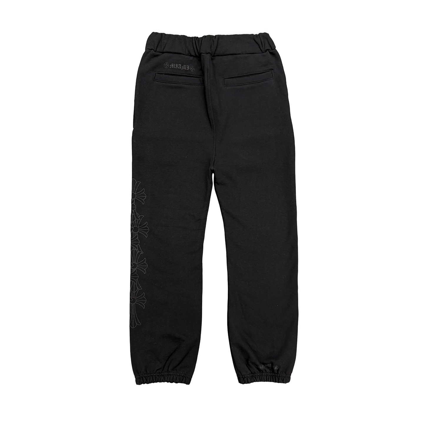 Chrome Hearts Miami Exclusive Vertical Logo Cemetery Sweatpants Black/Black