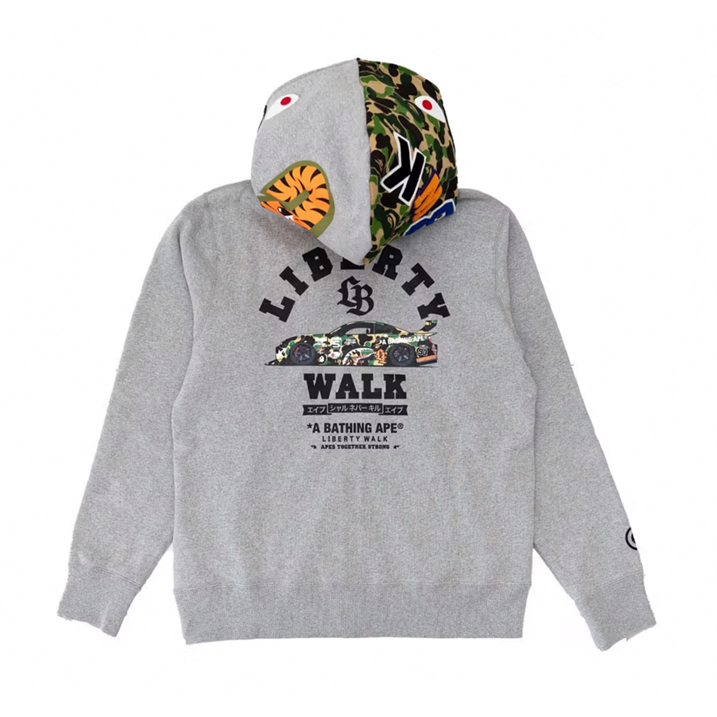 BAPE Liberty Walk LBWK S15 Shark Full Zip Hoodie Grey