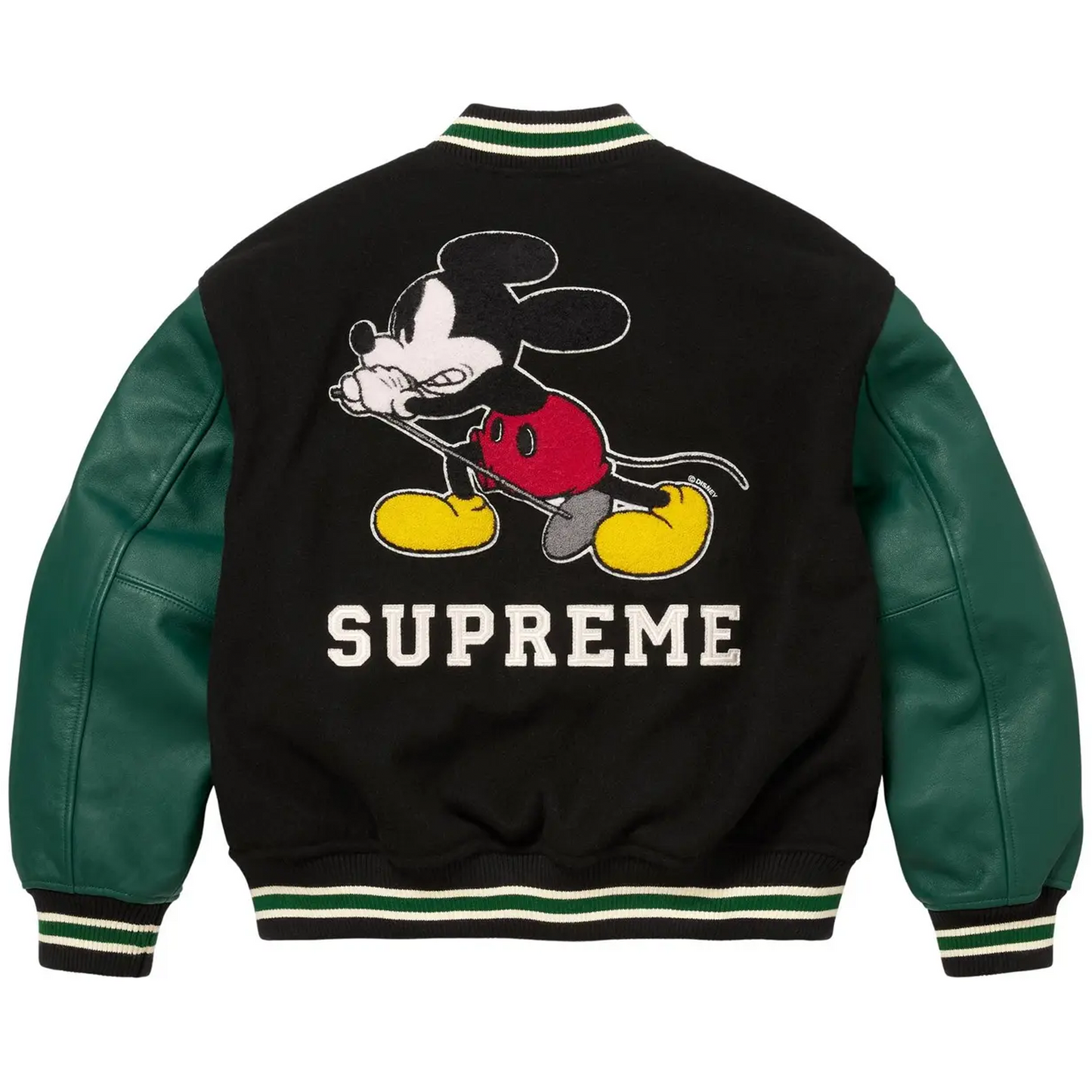Supreme x Number (N)Ine x Mickey Mouse Varsity Jacket 'Black'