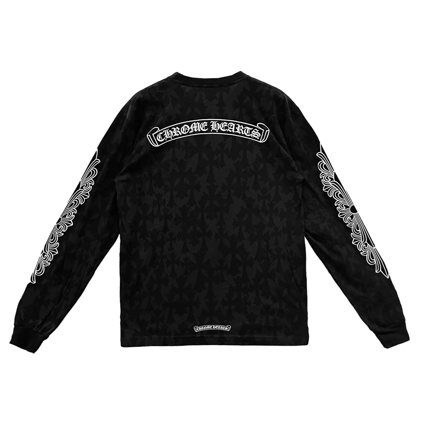Chrome Hearts Cemetery Cross Full Pattern Long Sleeve T-Shirt