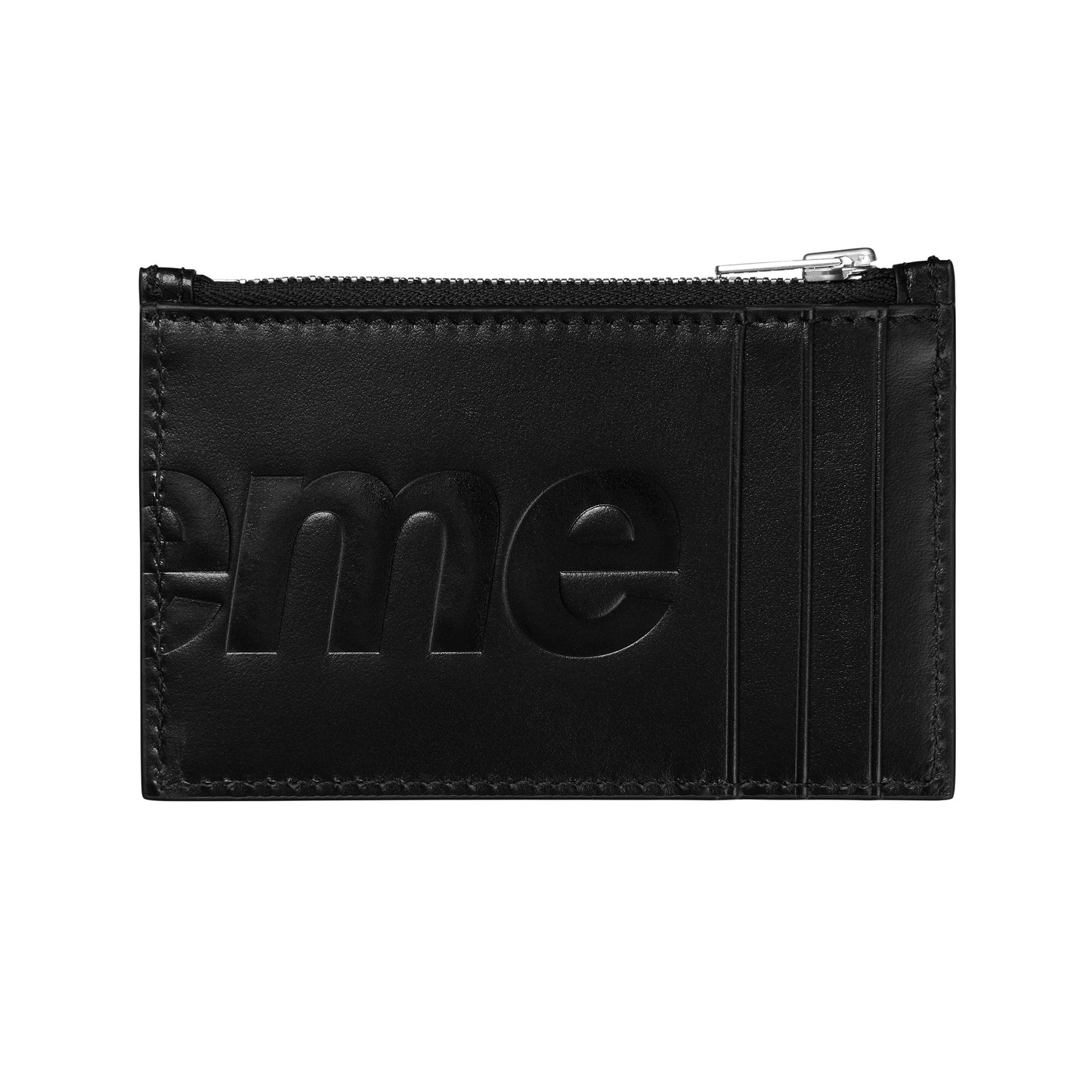 Supreme Leather Zip Card Holder (FW25) Black