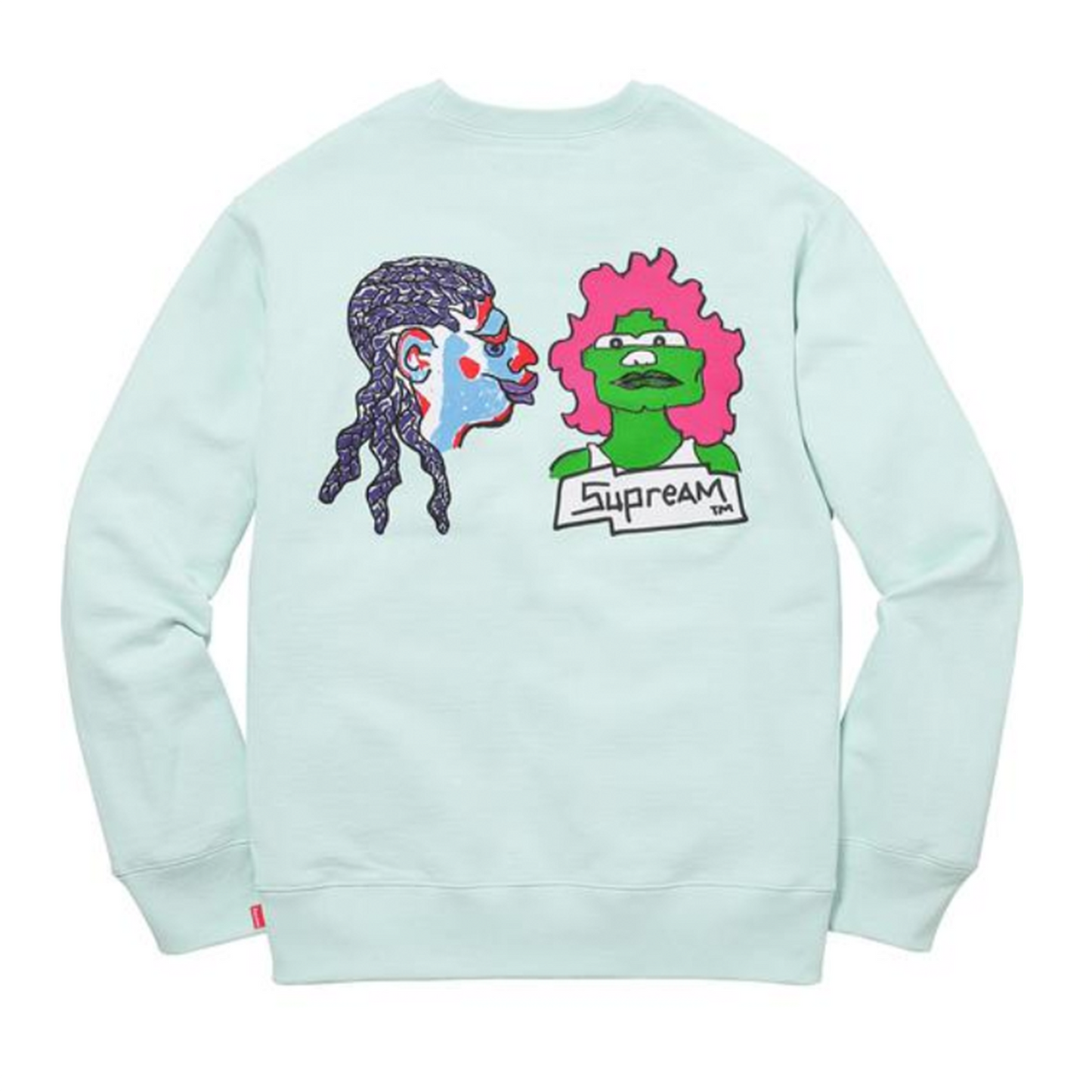 Supreme Gonz Heads Crewneck Ice Blue