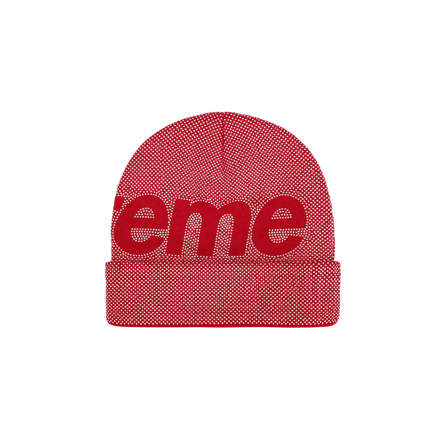 Supreme Studded Knockout Big Logo Beanie Red