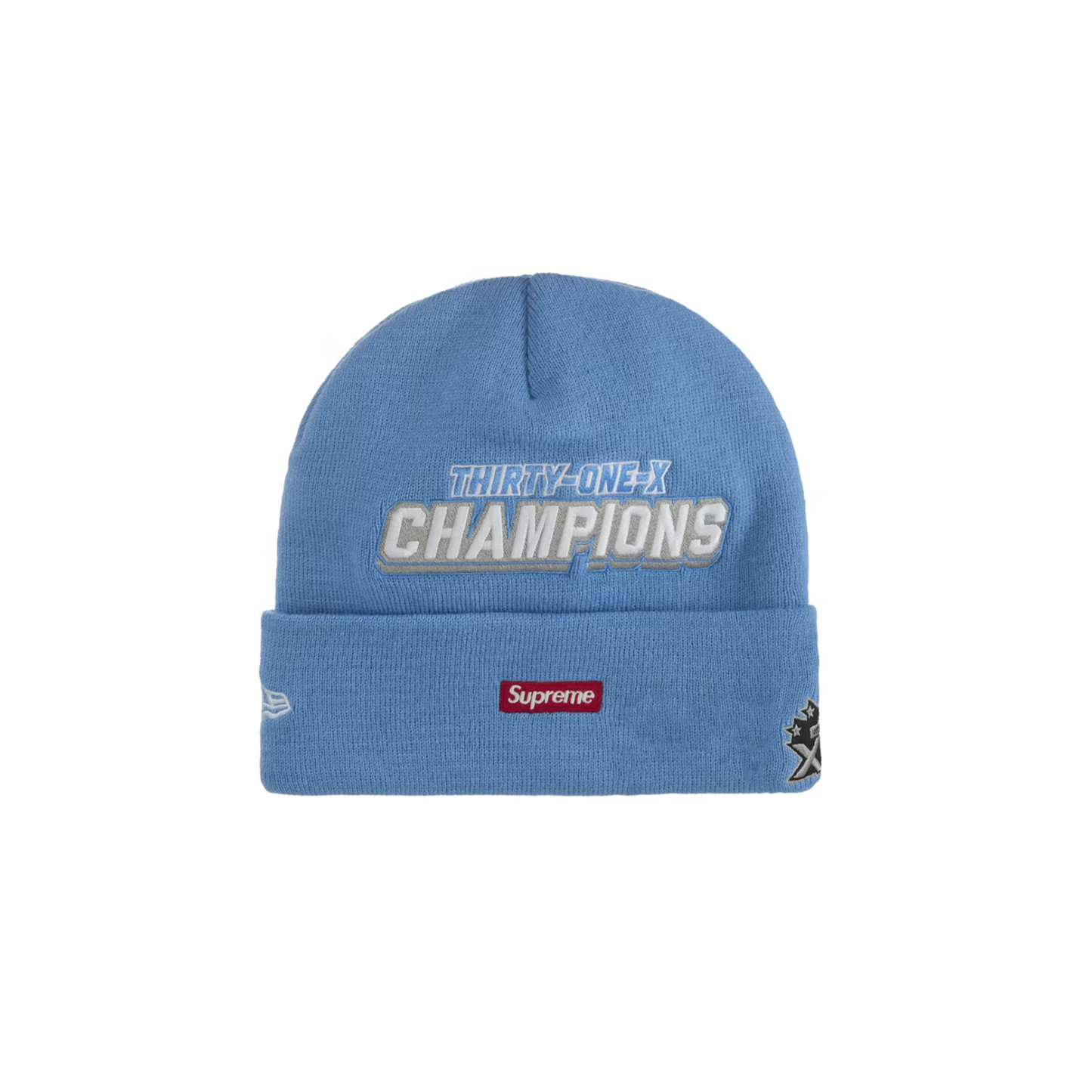 Supreme New Era Football Beanie Light Blue