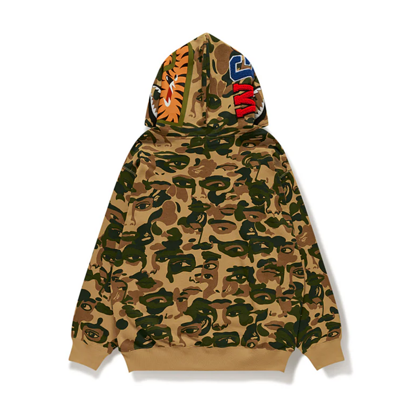 BAPE x KidSuper Camo Shark Full Zip Hoodie Green