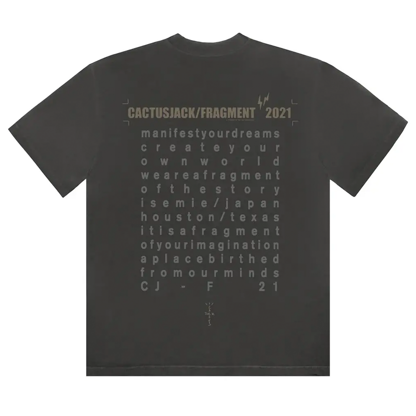 Travis Scott Cactus Jack For Fragment Create T-shirt Washed Black