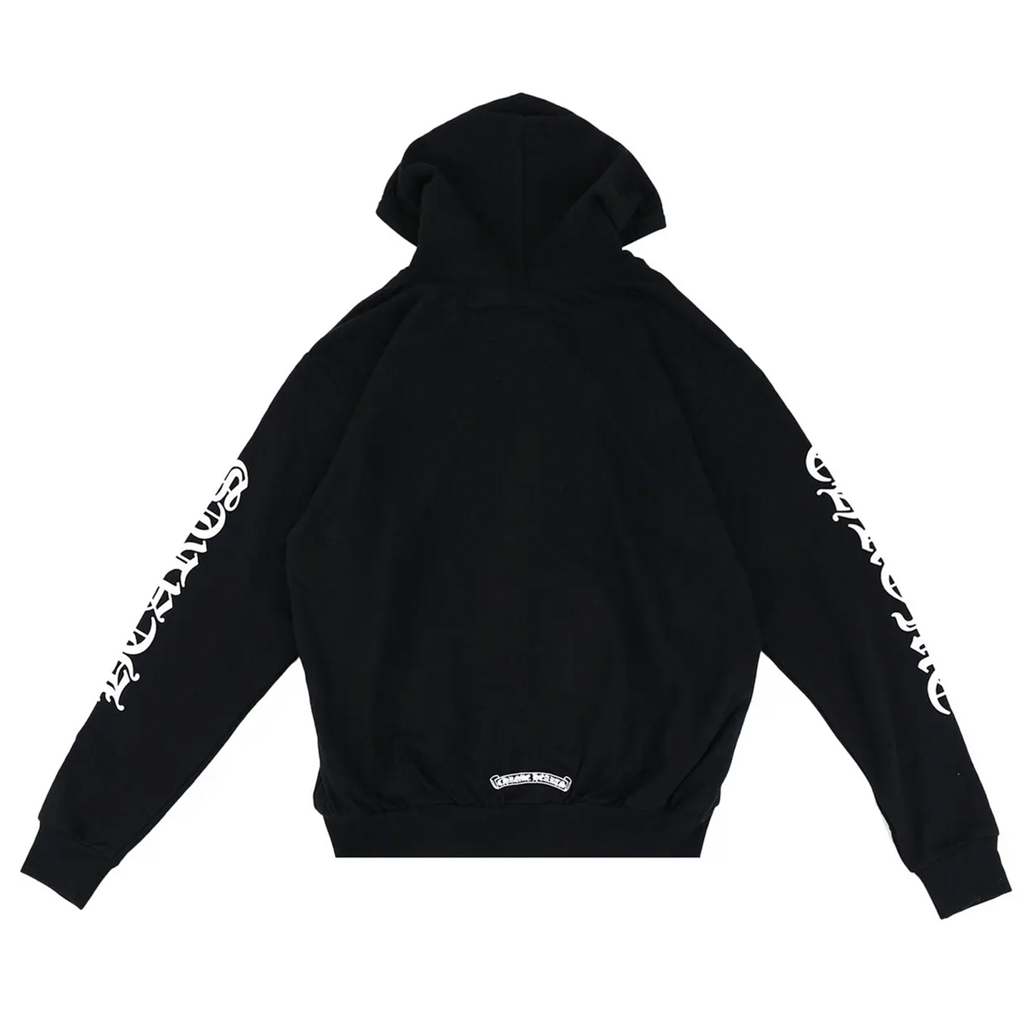 Chrome Hearts Letters Sleeve Fleece Zip Up Hoodie 'Black/White'