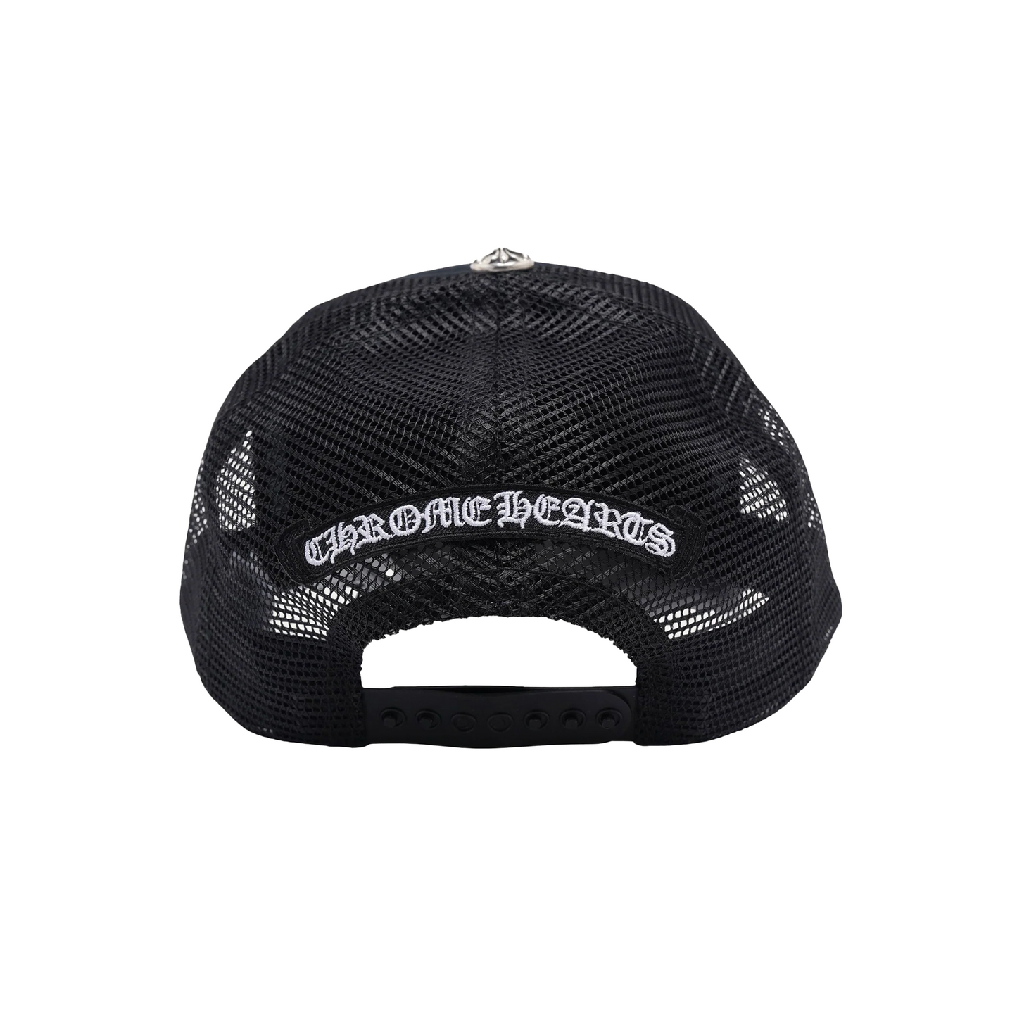 Chrome Hearts Cemetery Cross Patch Trucker Hat Black Black