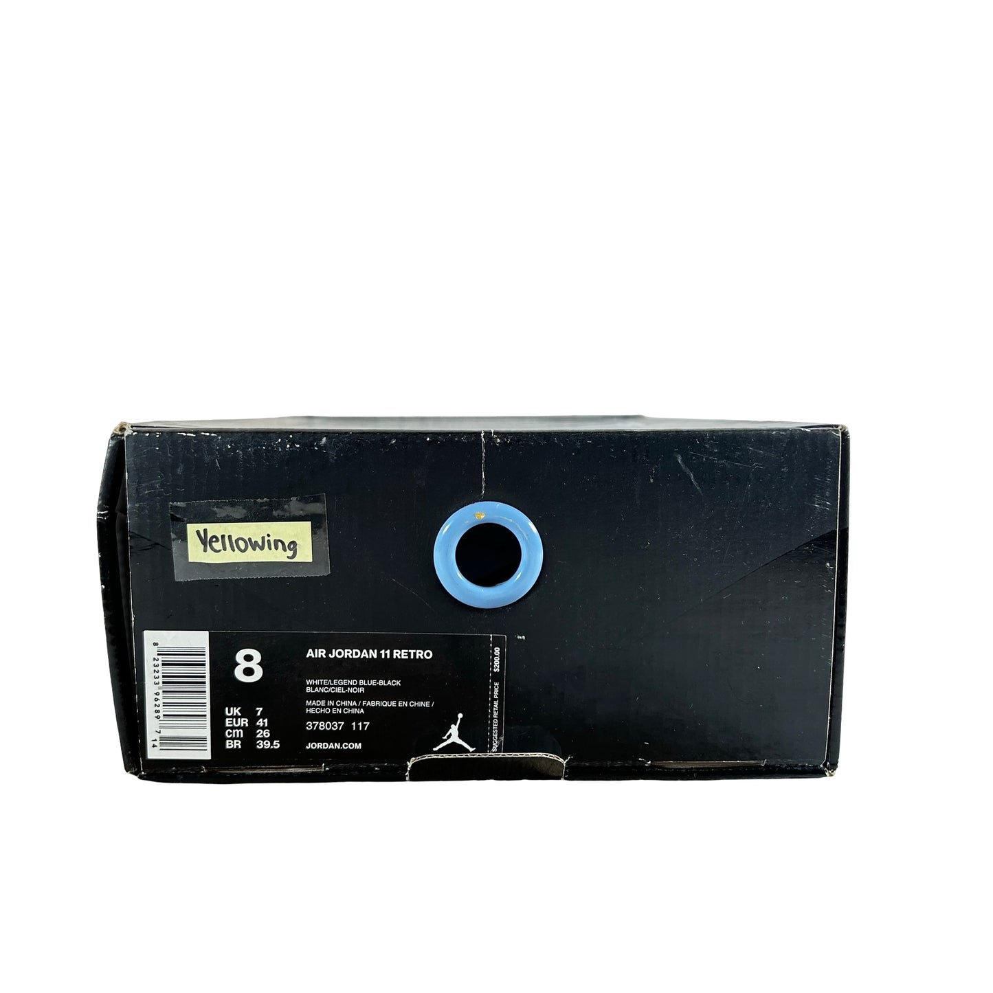 378037 117 Air Jordan 11 Retro Legend Blue (2014) - 8 M (Yellowing)