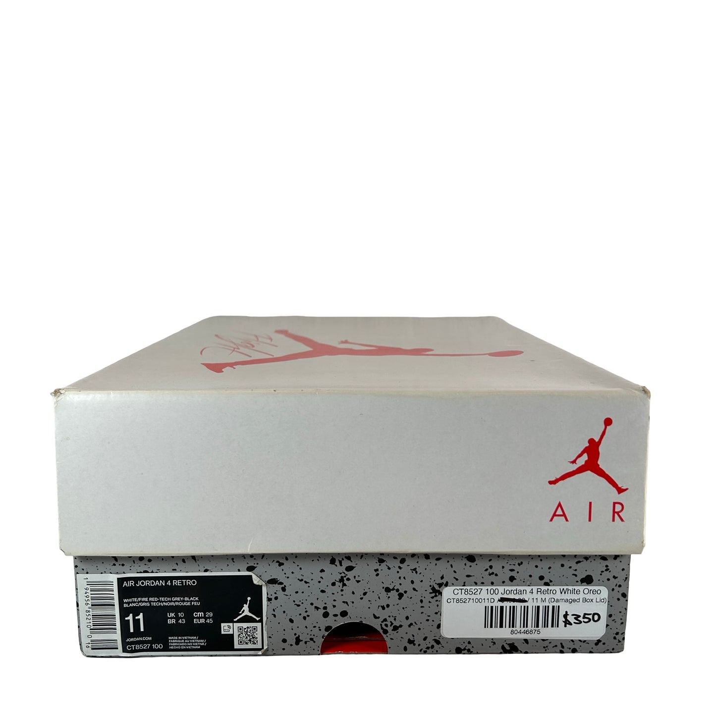 CT8527 100 Jordan 4 Retro Blanco Oreo