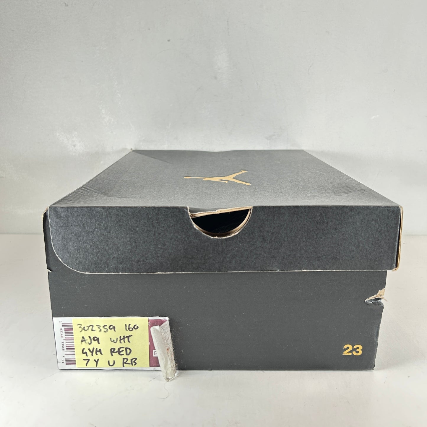 153265 014 Jordan 9 Retro White Gym Red (GS) - 7 Y (Used) (Replace Box)
