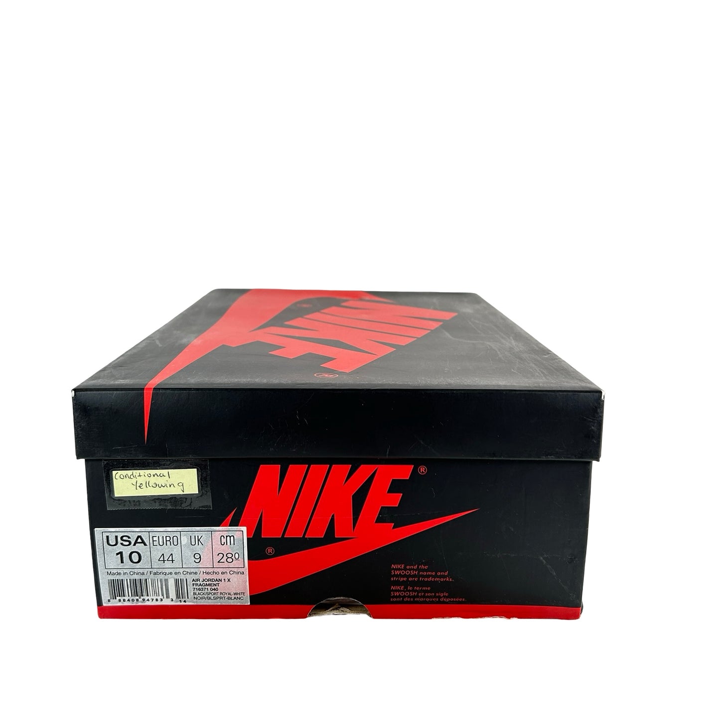 716371 040 Jordan 1 Fragment - 10 M (Midsoles Yellowing)