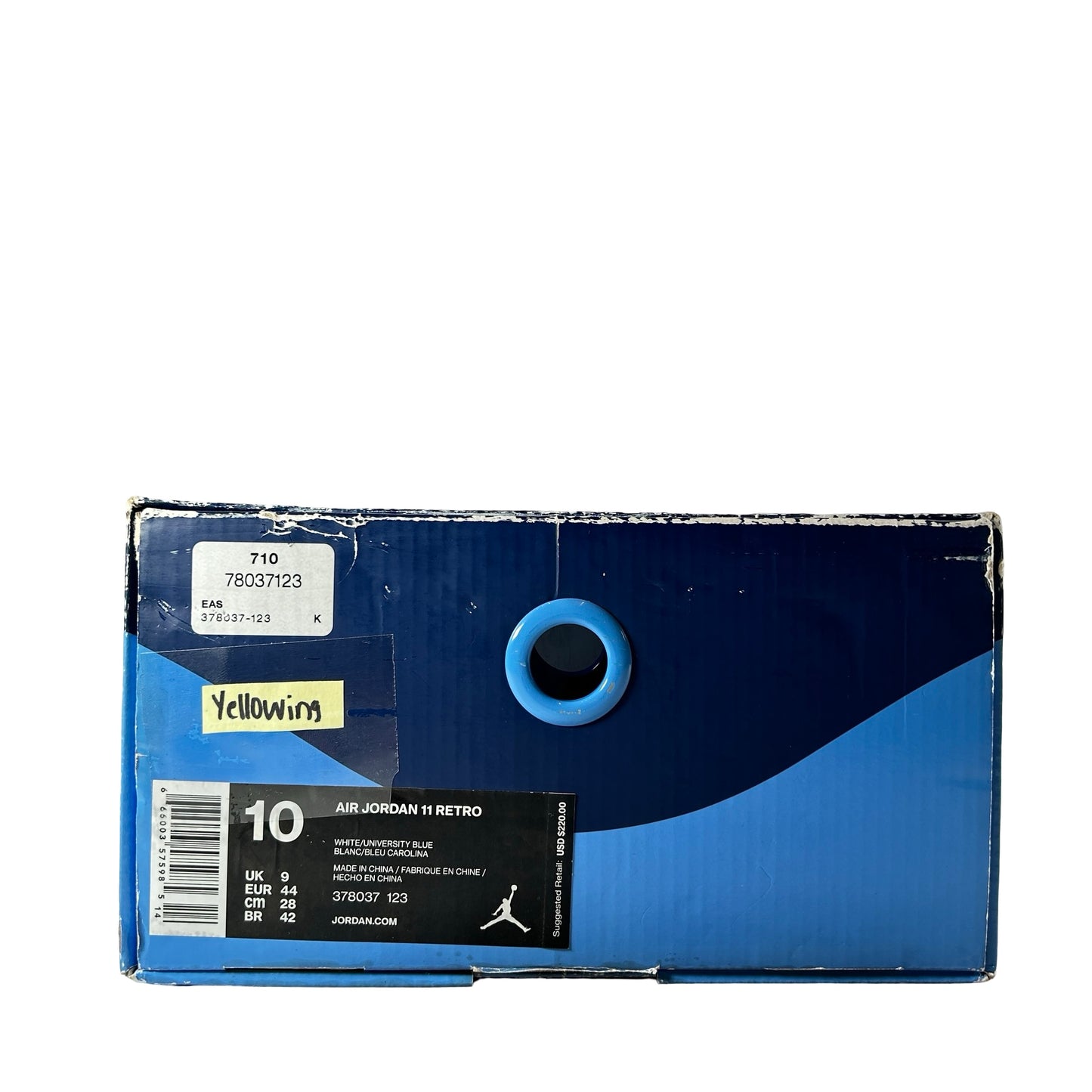 378037 123 Jordan 11 UNC Win Like 82 - 10 M (Yellowing)