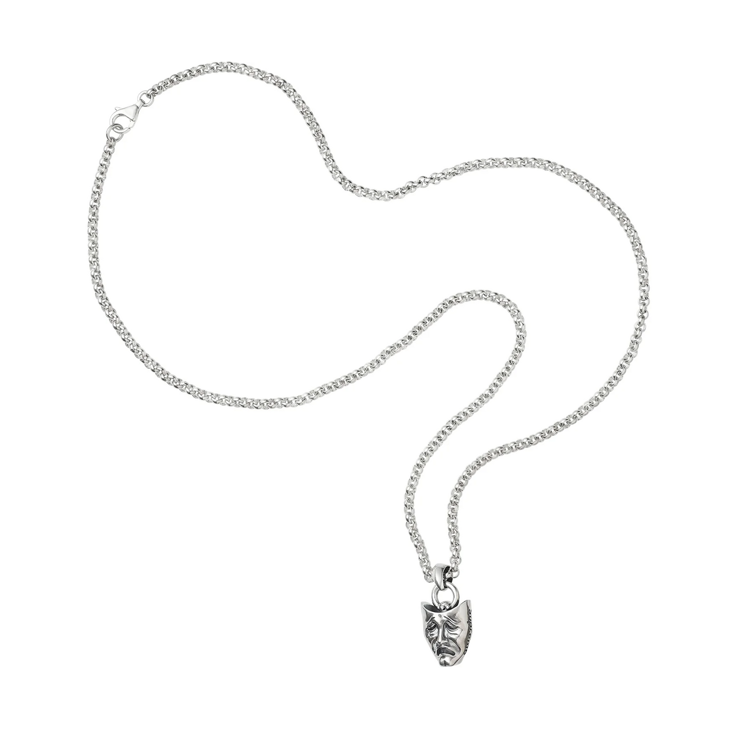 Supreme Drama Masks Smile Pendant Necklace Silver