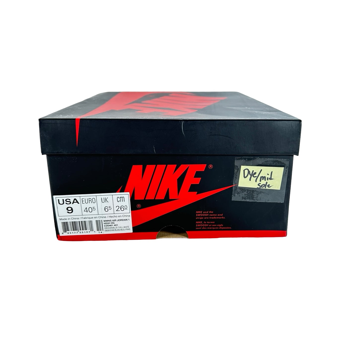 CD0461 401 Air Jordan 1 Retro High UNC Patent (Women's) - 9 W (Dye On Midsole)