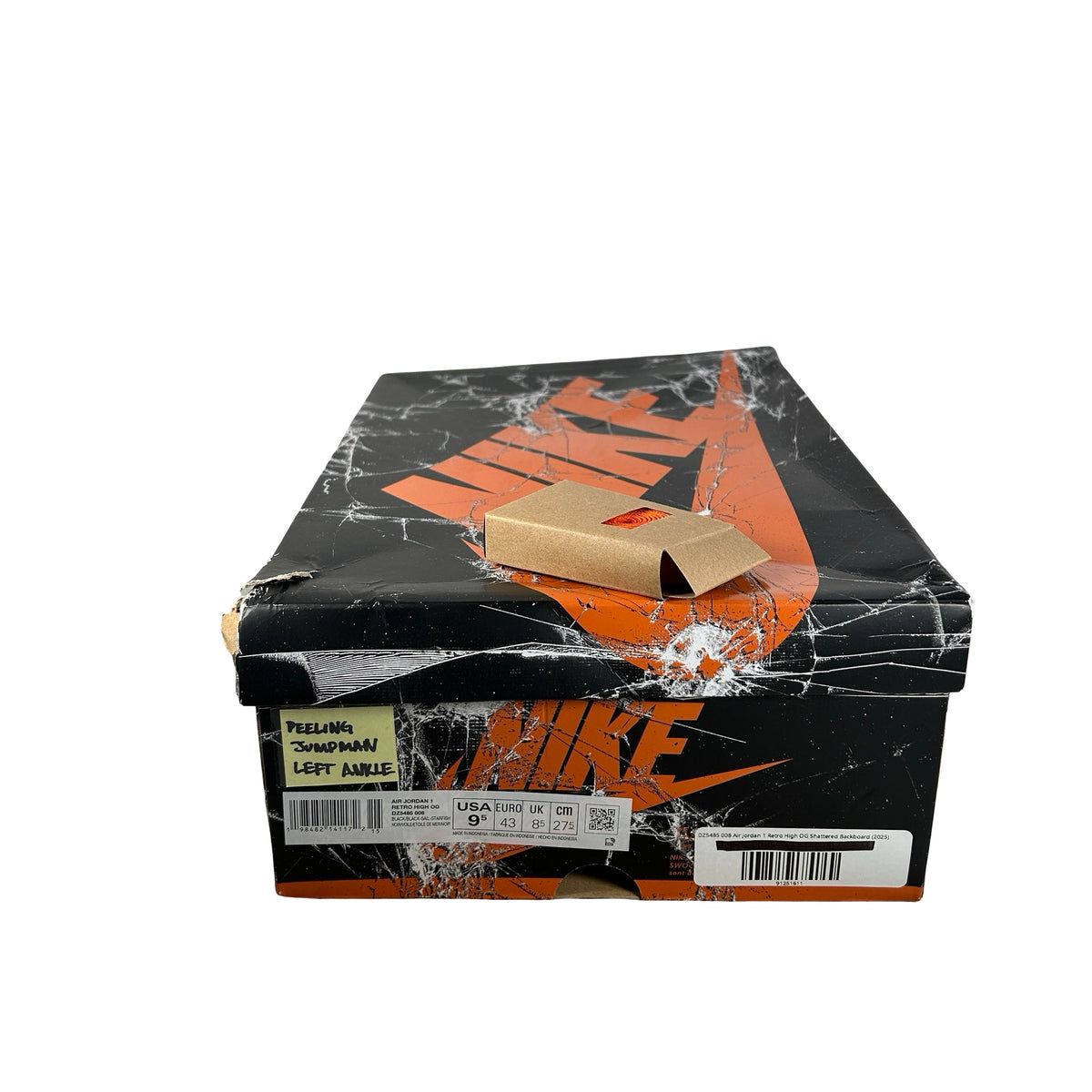 DZ5485 008 Air Jordan 1 Retro High OG Shattered Backboard (2025) - 9.5 M (Peeling Jumpman Left Ankle)