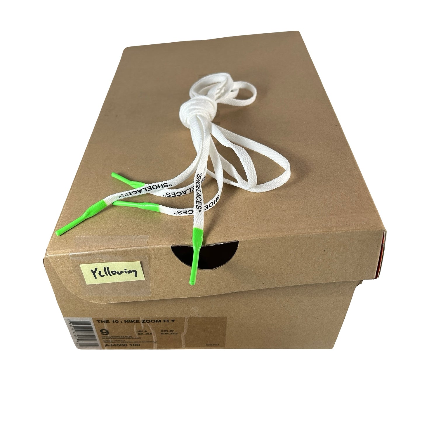 AJ4588 100 Nike Zoom Fly Off-White - 9 M (Yellowing)