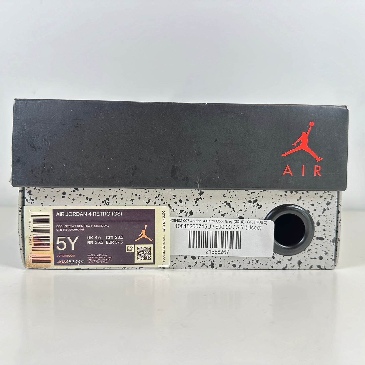 408452 007 Jordan 4 Retro Gris frío (2019) (GS)