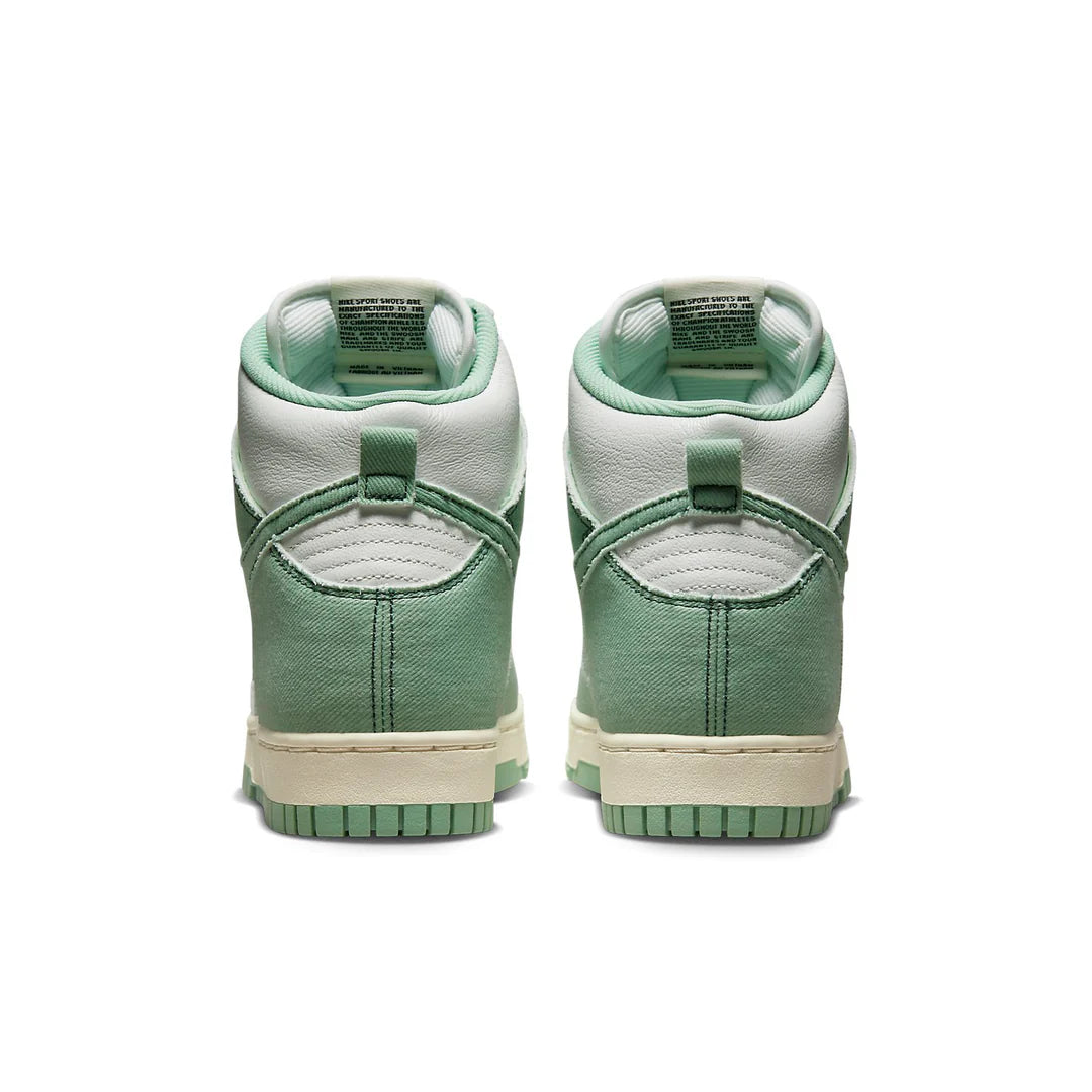 DV1143 300 Nike Dunk High 1985 Enamel Green Denim (Women's)