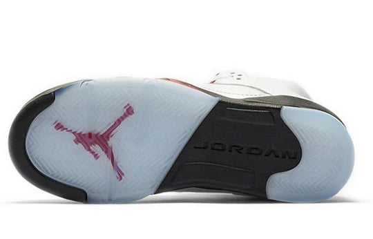 440888 102 Jordan 5 Retro Fire Rojo Plata Lengua (2020) (GS)