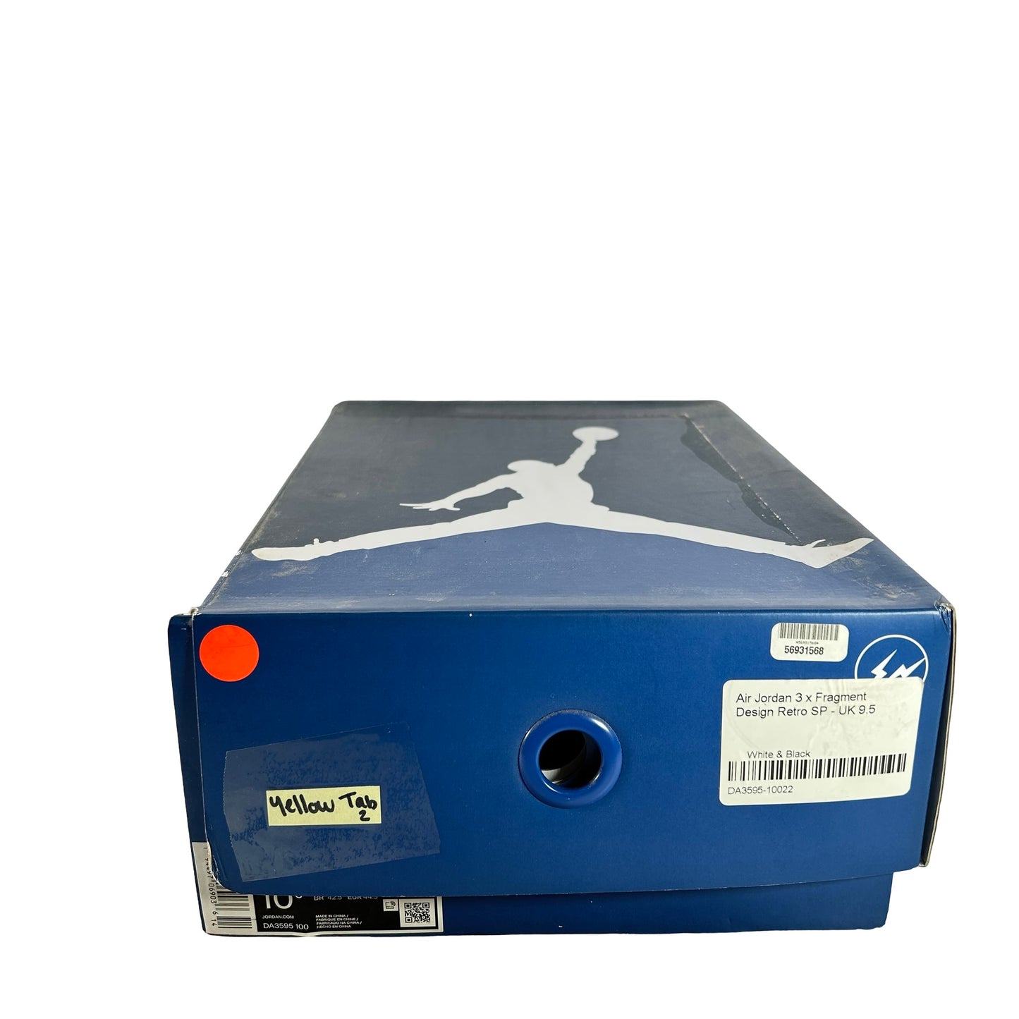 DA3595 100 Jordan 3 Retro Fragment - 10.5 M (Yellowing Tab)