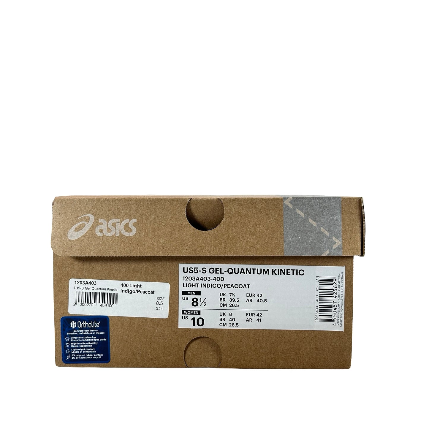 1203A403 400 ASICS US5-S Gel-Quantum Kinetic Kiko Light Indigo (Used) - 8.5 M (Used)